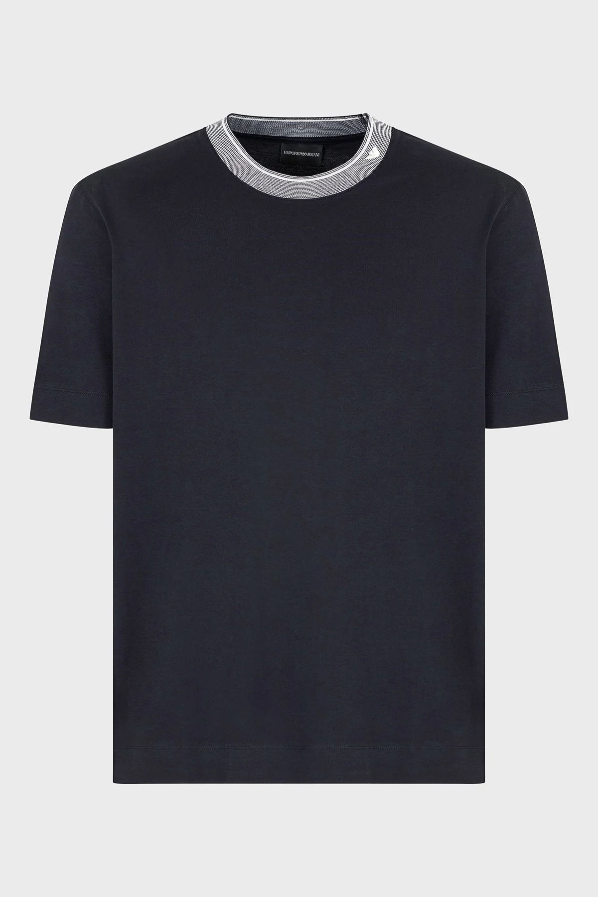Emporio Armani Şerit Detaylı % 100 Pamuk Regular Fit Sıfıt Yaka Erkek T Shirt EM000853 AF12926 UB118 LACİVERT - 5