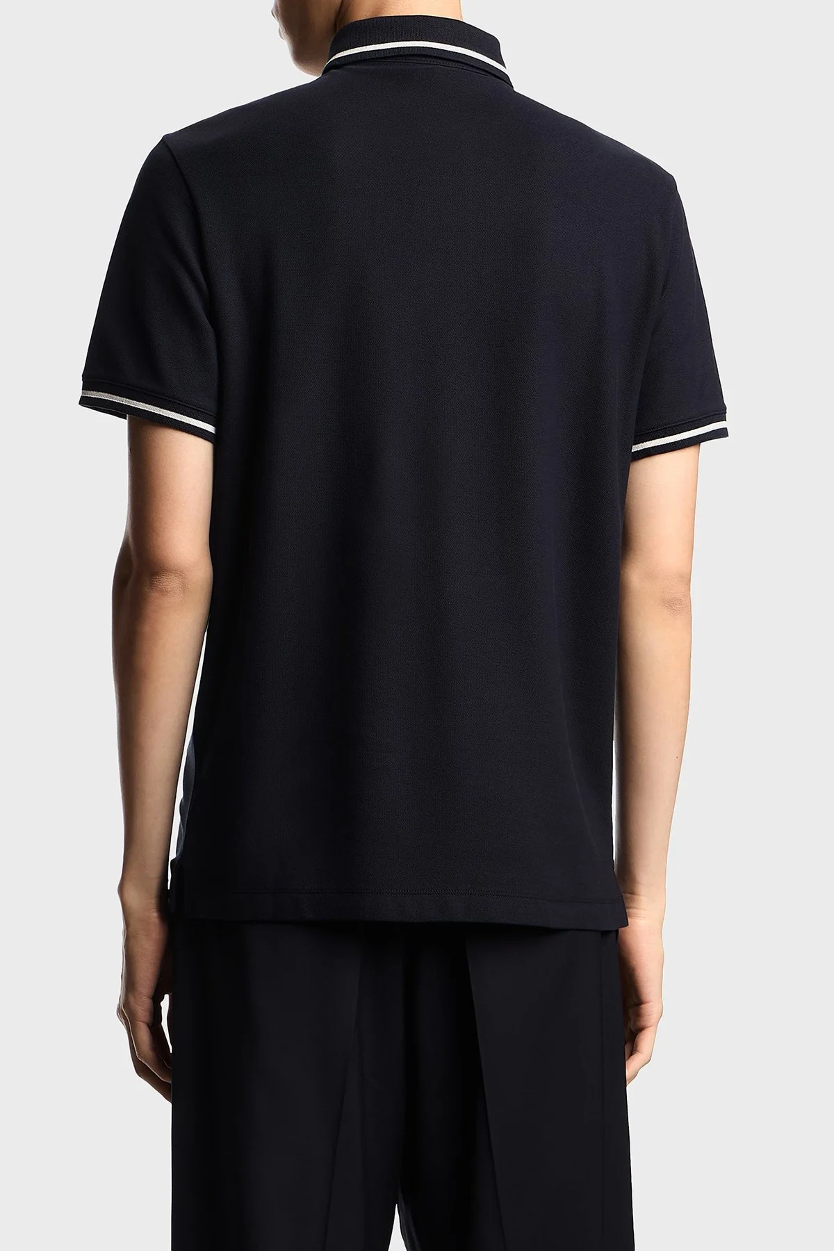 Emporio Armani Şerit Detaylı Pamuklu Regular Fit Düğmeli Erkek Polo Yaka T Shirt EM003003 AF10497 UB118 LACİVERT - 8