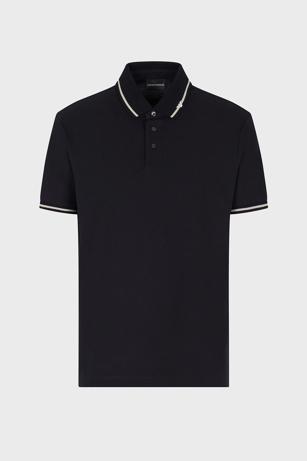 Emporio Armani Şerit Detaylı Pamuklu Regular Fit Düğmeli Erkek Polo Yaka T Shirt EM003003 AF10497 UB118 LACİVERT - 10