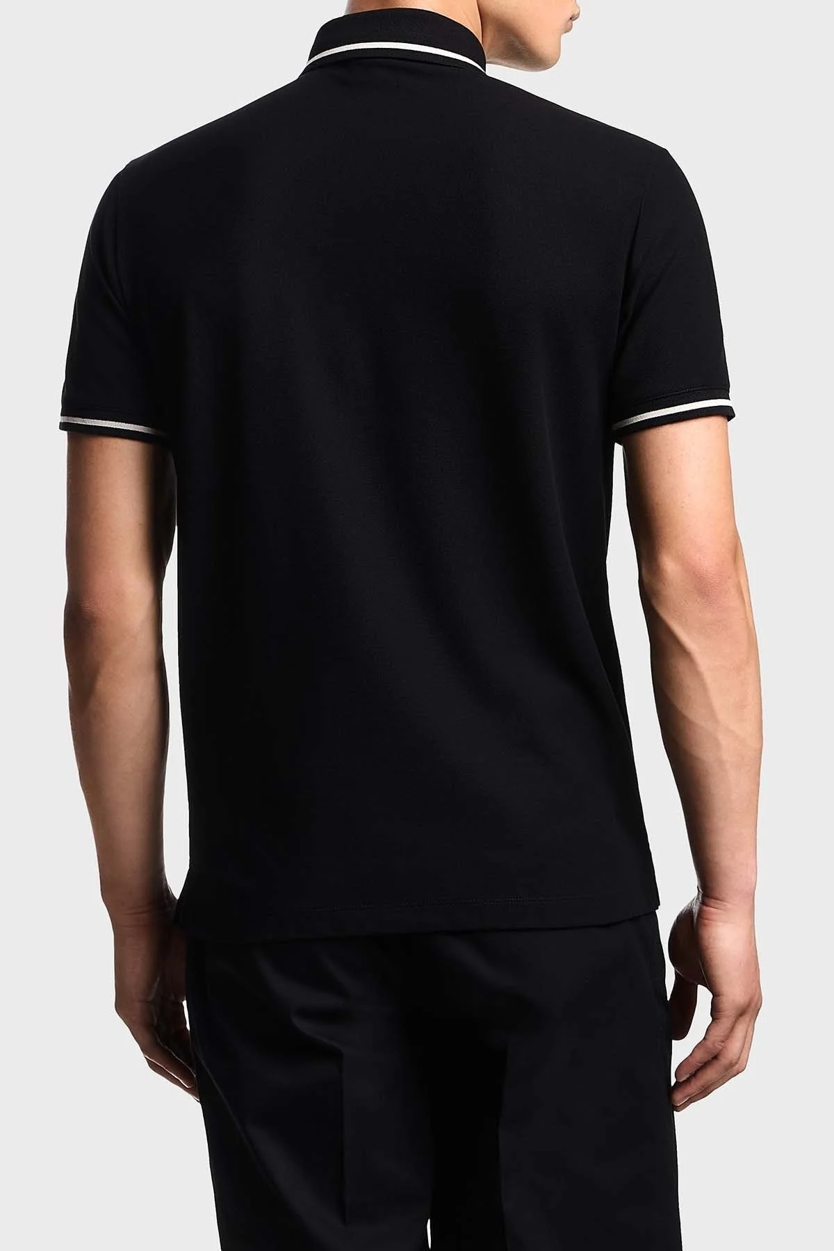 Emporio Armani Şerit Detaylı Pamuklu Regular Fit Düğmeli Erkek Polo Yaka T Shirt EM003003 AF10497 UC001 SİYAH - 3