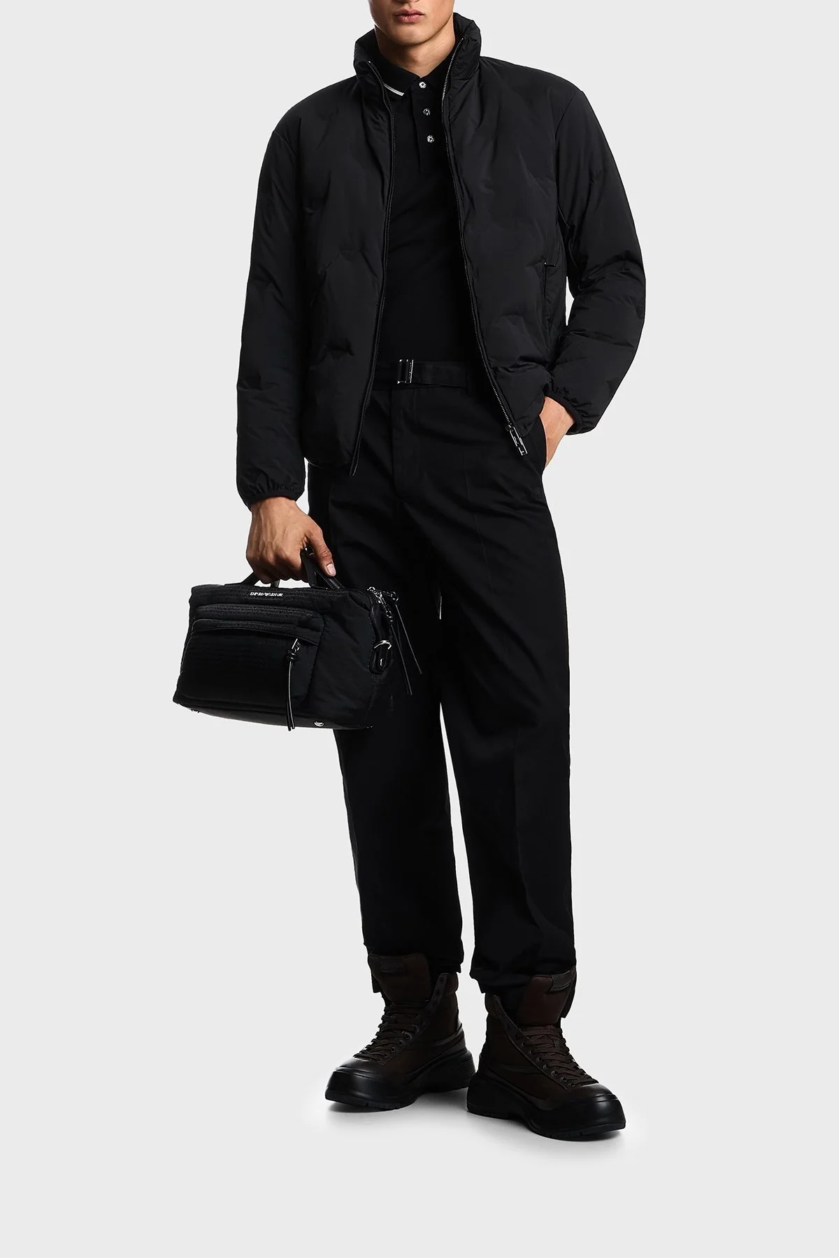 Emporio Armani Şerit Detaylı Pamuklu Regular Fit Düğmeli Erkek Polo Yaka T Shirt EM003003 AF10497 UC001 SİYAH - 4