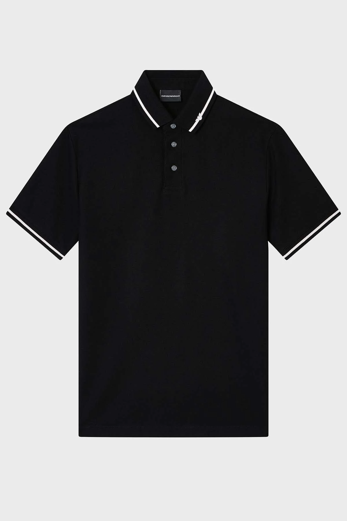 Emporio Armani Şerit Detaylı Pamuklu Regular Fit Düğmeli Erkek Polo Yaka T Shirt EM003003 AF10497 UC001 SİYAH - 6