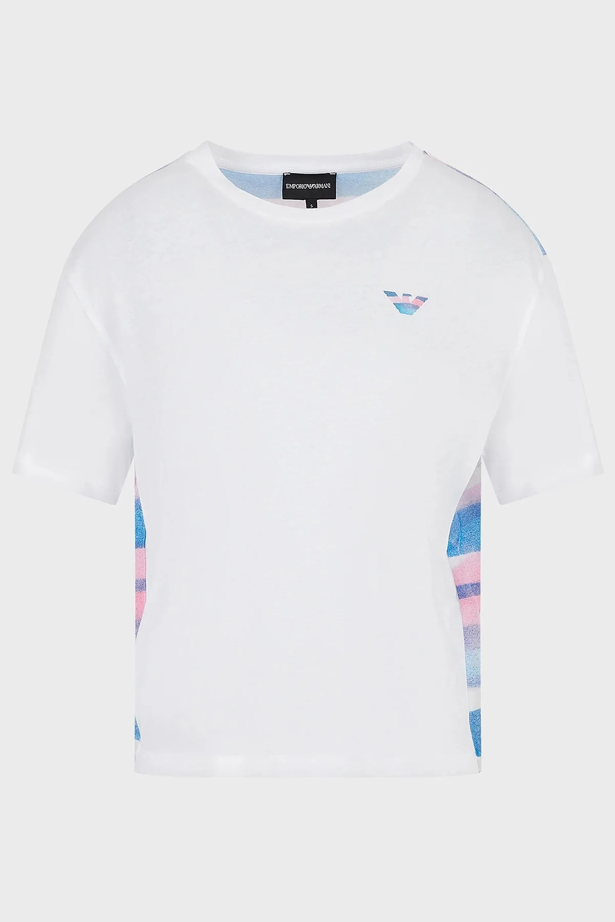 Emporio Armani Sırt Baskılı Pamuklu Loose Fit Bisiklet Yaka Bayan T Shirt 3R2T8Q 2JTAZ F110 BEYAZ - 5