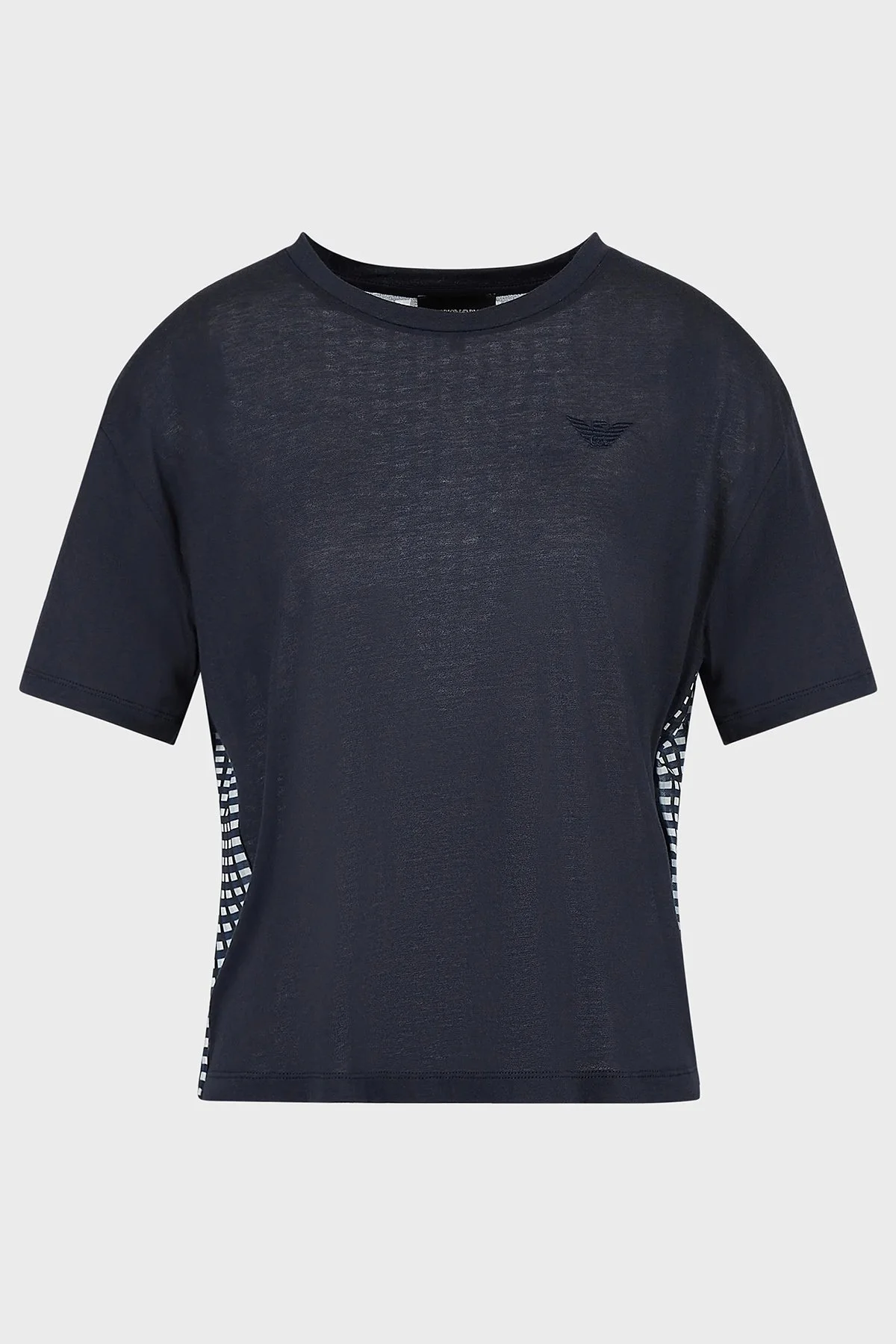 Emporio Armani Sırt Baskılı Pamuklu Loose Fit Bisiklet Yaka Bayan T Shirt 3R2T8Q 2JTAZ F910 LACİVERT - 10