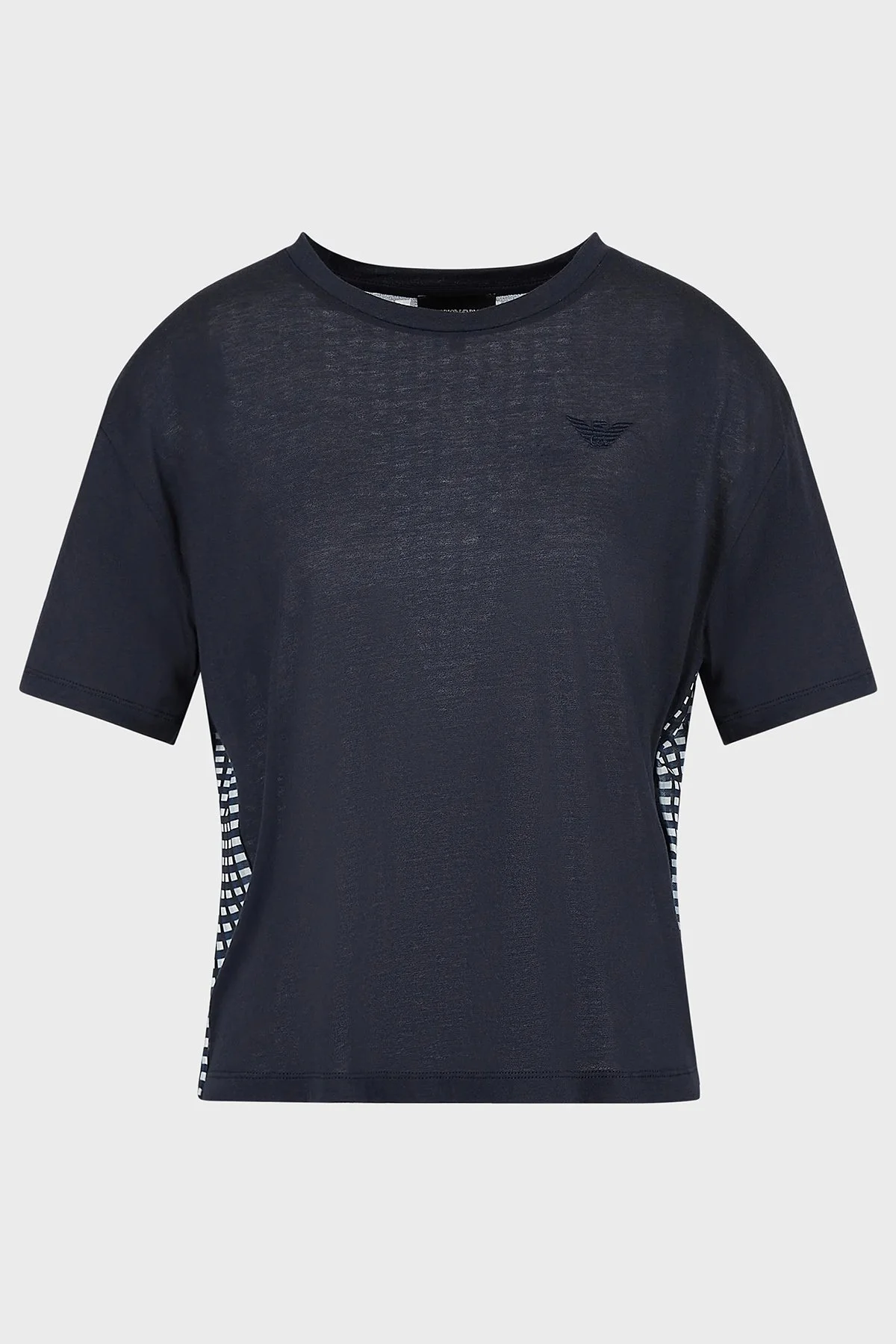 Emporio Armani Sırt Baskılı Pamuklu Loose Fit Bisiklet Yaka Kadın T Shirt 3R2T8Q 2JTAZ F910 LACİVERT - 5