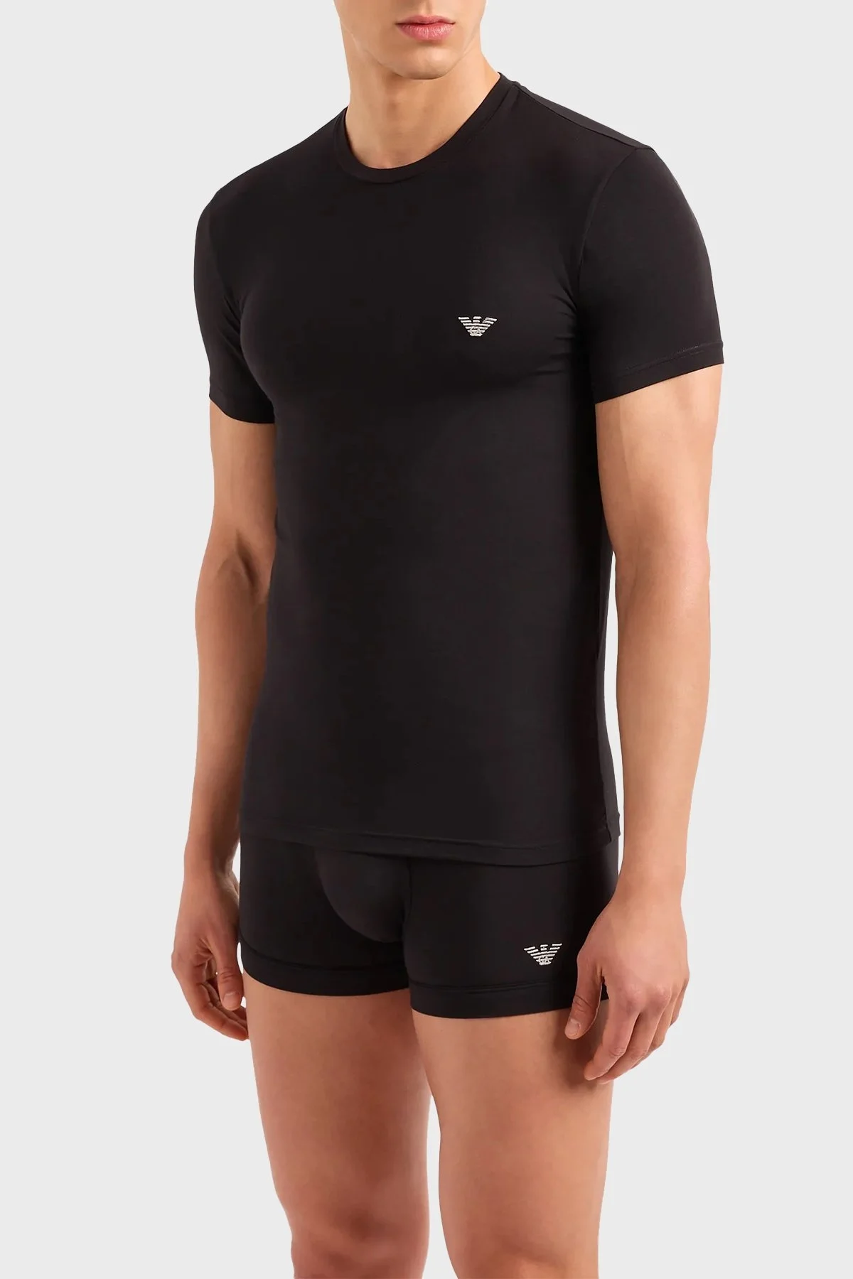 Emporio Armani Slim Fit Bisiklet Yaka Erkek T Shirt 111971 4R511 00020 SİYAH - 2