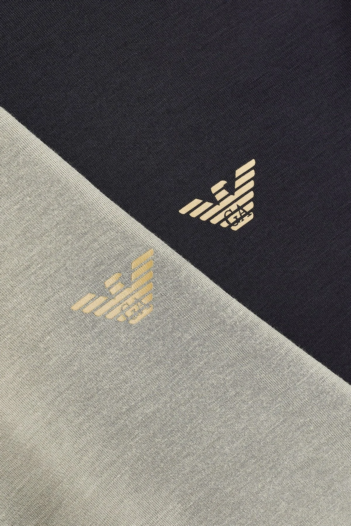 Emporio Armani Slim Fit Bisiklet Yaka Logolu 2 Pack Erkek T Shirt EM001849 AF10787 M7003 SİYAH-HAKİ - 7