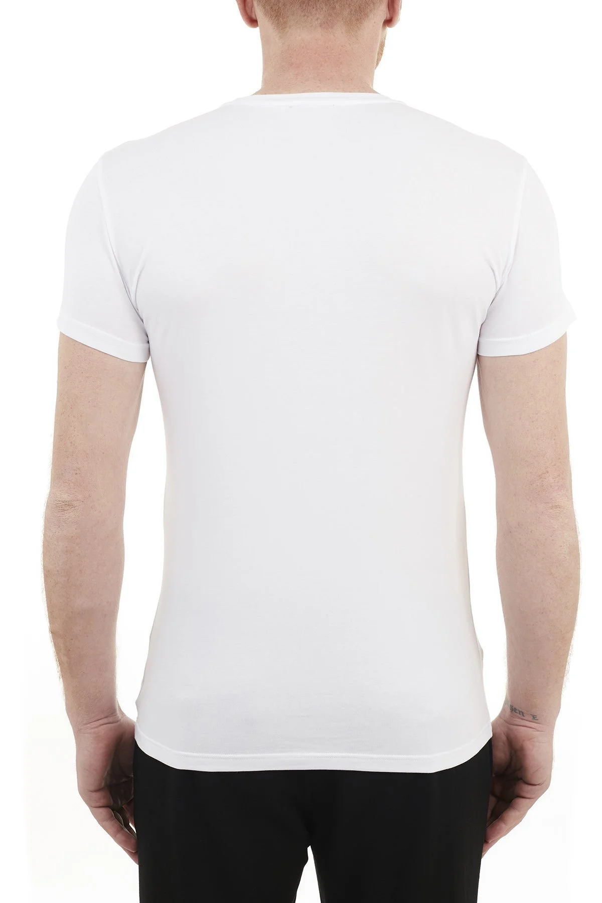 Emporio Armani Slim Fit Bisiklet Yaka Pamuklu Erkek T Shirt 111035 CC729 00010 BEYAZ - 2