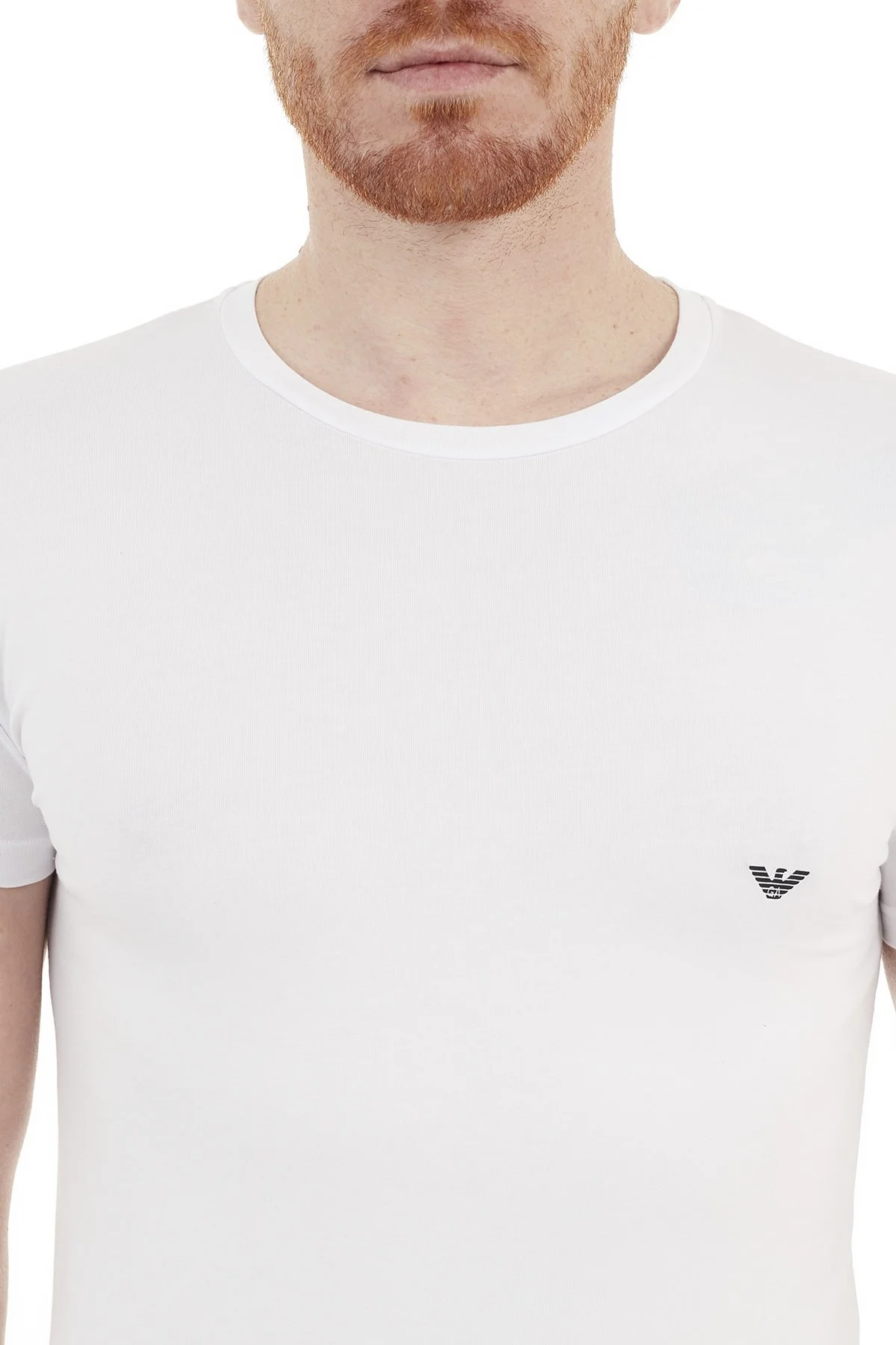 Emporio Armani Slim Fit Bisiklet Yaka Pamuklu Erkek T Shirt 111035 CC729 00010 BEYAZ - 6