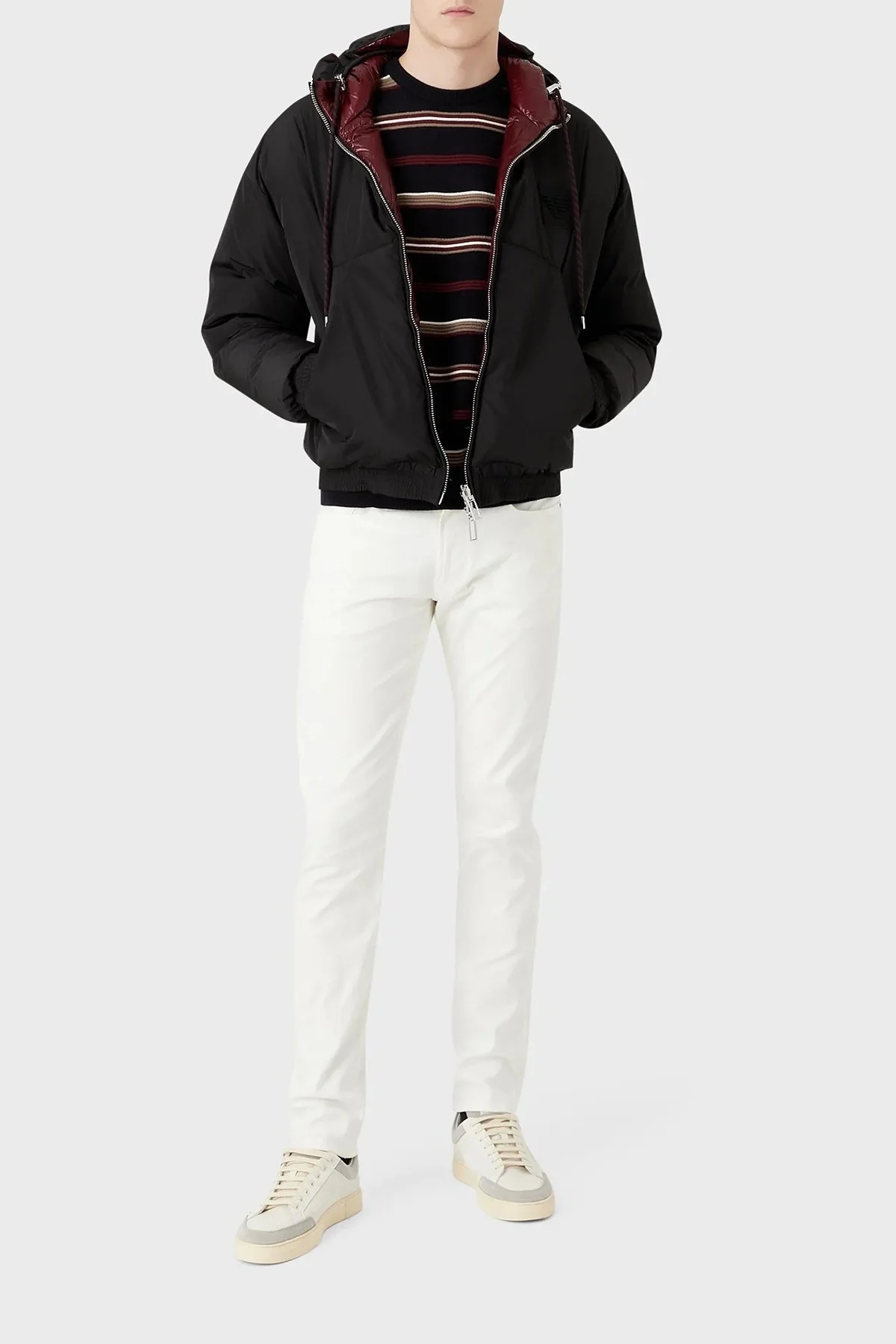 Emporio Armani Slim Fit Cepli Pamuklu Jeans Erkek Kot Pantolon 8N1J06 1NJ9Z 0101 BEYAZ - 1