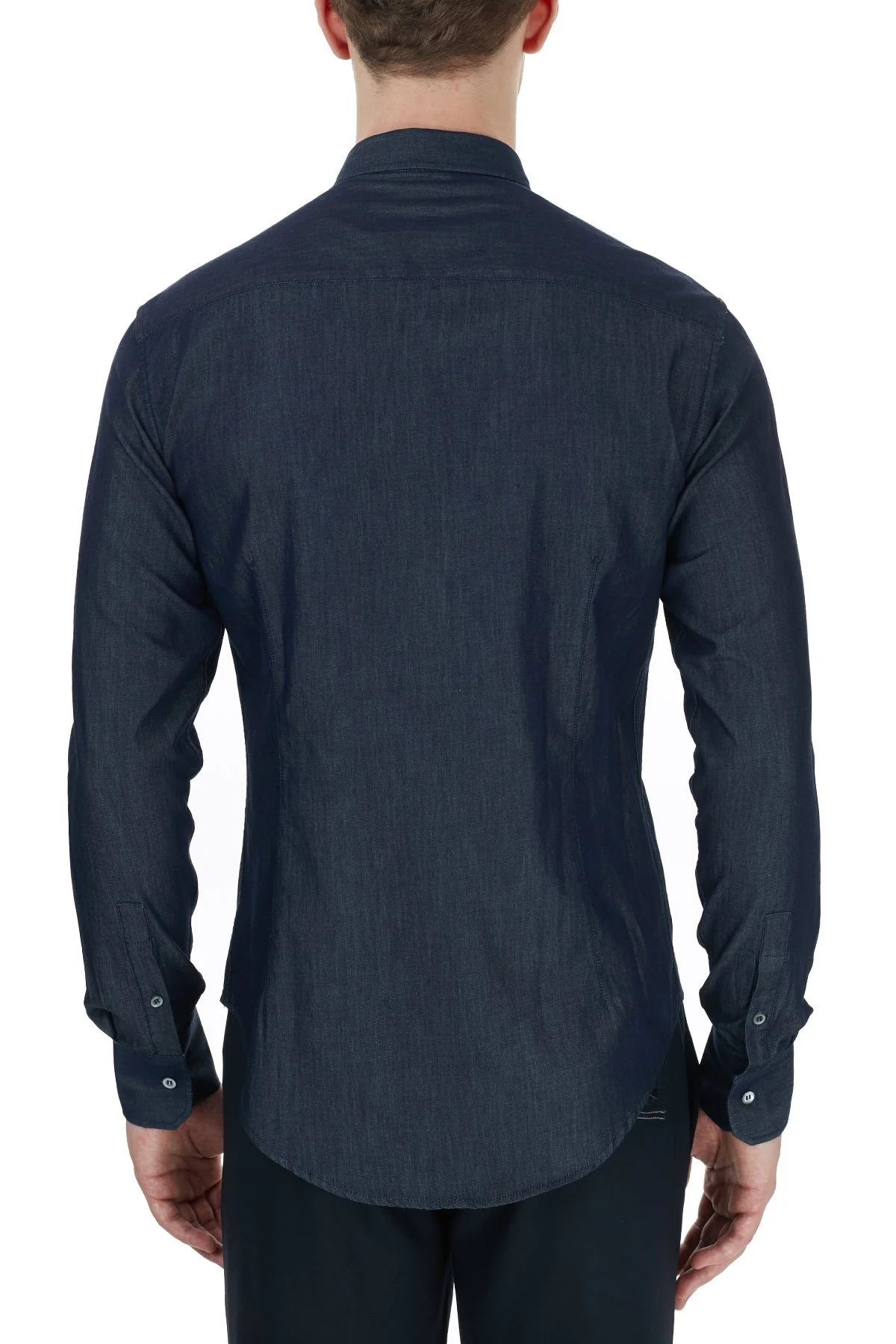 Emporio Armani Slim Fit Düz Yaka % 100 Pamuk Erkek Gömlek 6H1C03 1DG5Z 0941 LACİVERT - 2