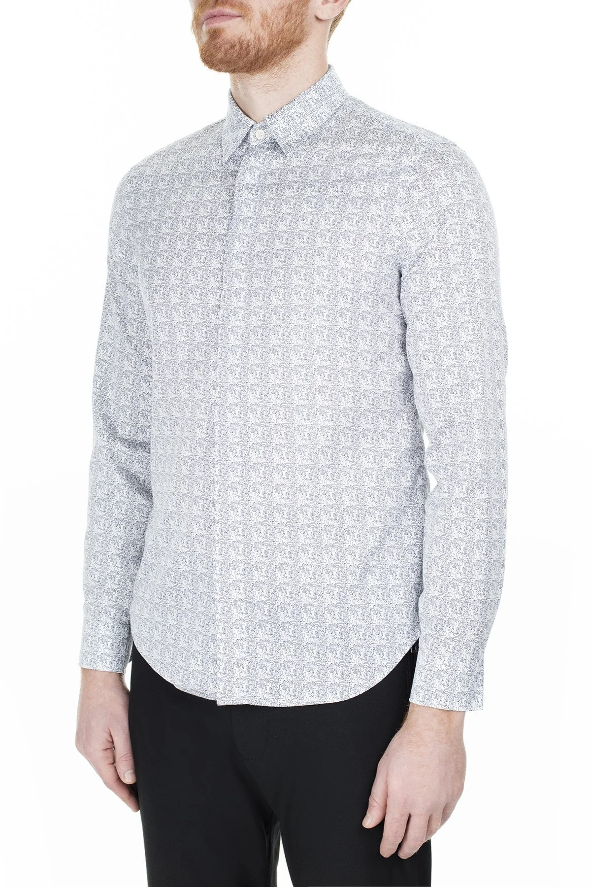 Emporio Armani Slim Fit Erkek Gömlek 3H1CL6 1NJJZ F984 BEYAZ - 3