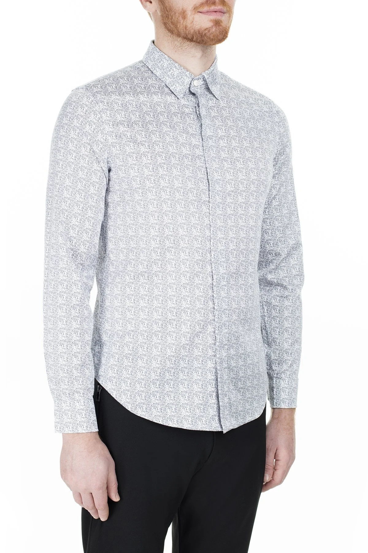 Emporio Armani Slim Fit Erkek Gömlek 3H1CL6 1NJJZ F984 BEYAZ - 4