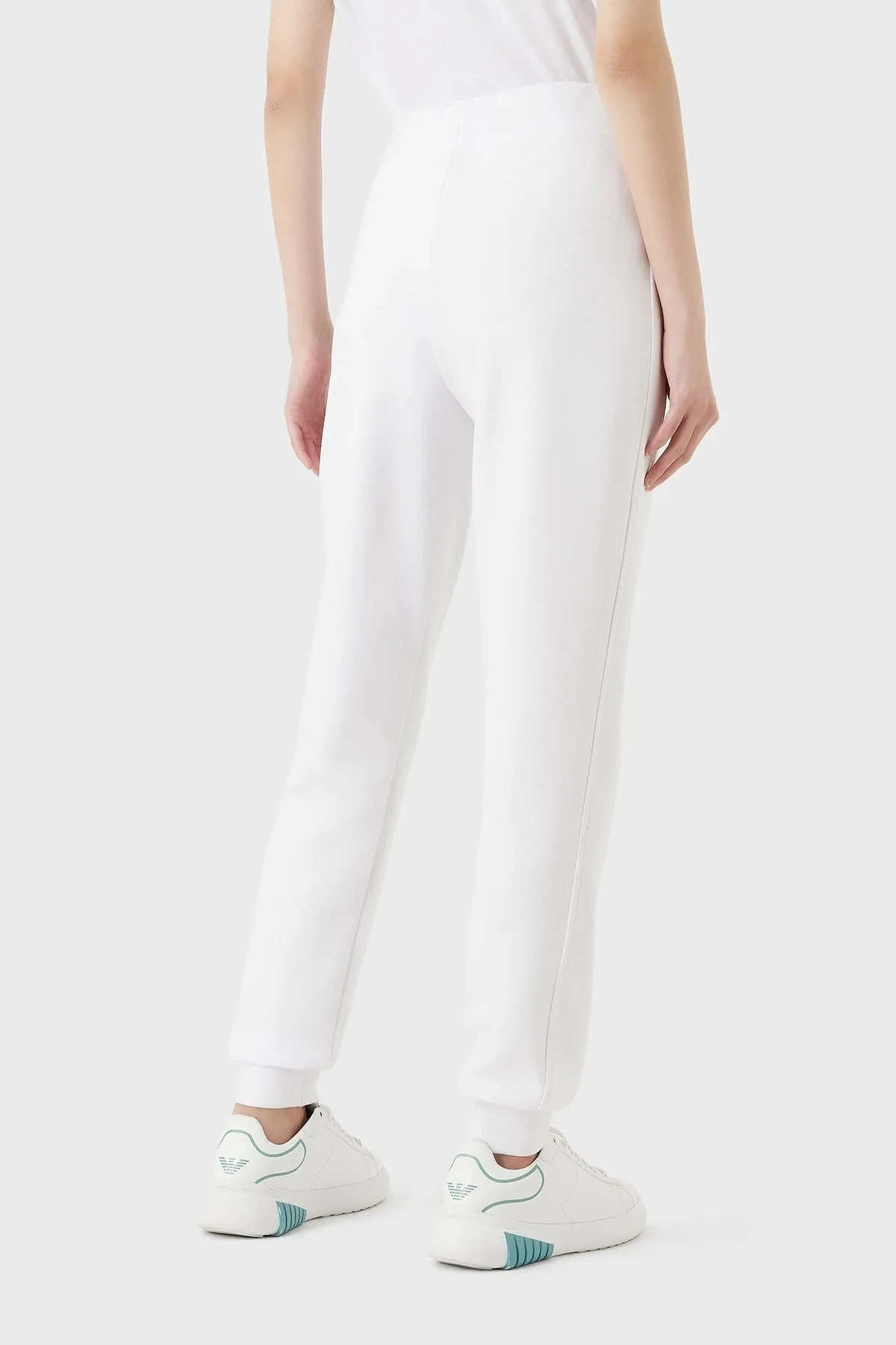 Emporio Armani Slim Fit Esnek Rahat Jogger Spor Bayan Pantolon 3R2P7A 2JVKZ 0100 BEYAZ - 2