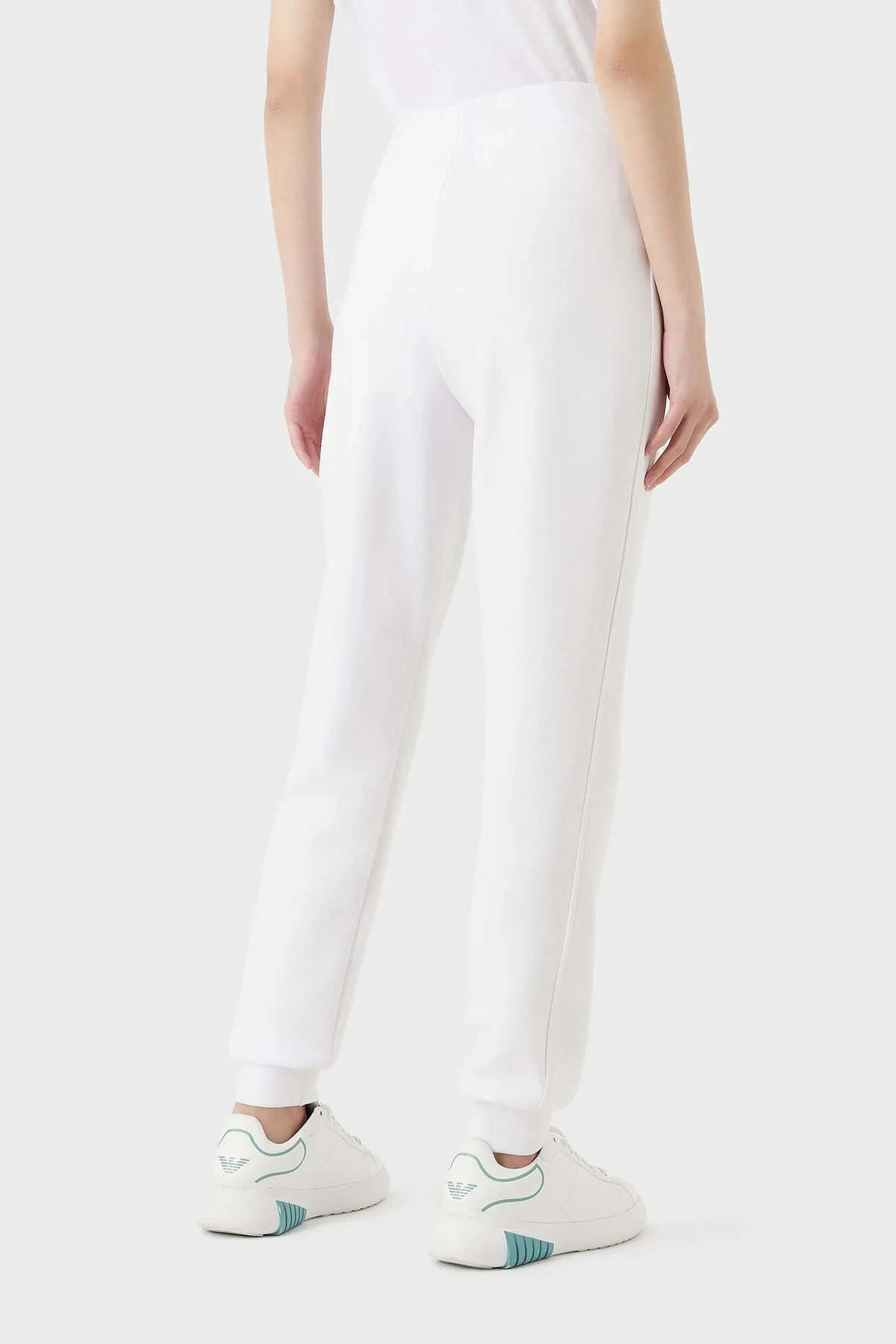 Emporio Armani Slim Fit Esnek Rahat Jogger Spor Kadın Pantolon 3R2P7A 2JVKZ 0100 BEYAZ - 2