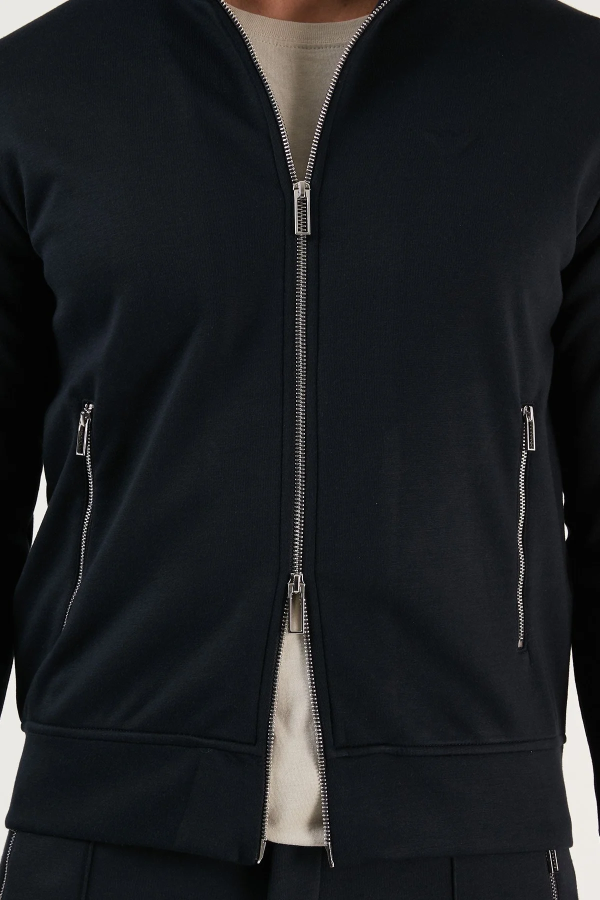 Emporio Armani Slim Fit Fermuarlı Dik Yaka Erkek Sweat 6L1MC2 1JRHZ 0920 LACİVERT - 5