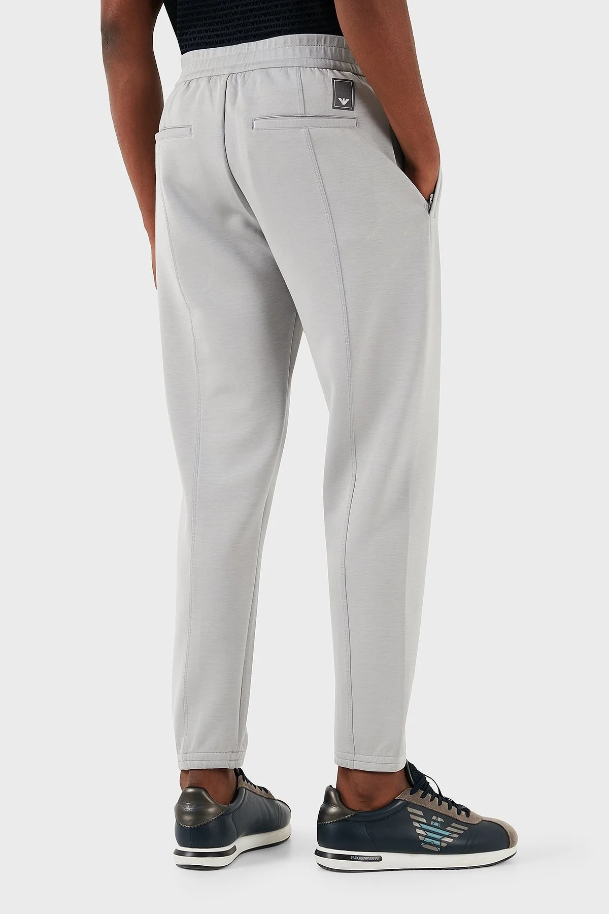 Emporio Armani Slim Fit Normal Bel Dar Paça Jogger Erkek Pantolon EM000315 AF10103 U8062 AÇIK GRİ - 10
