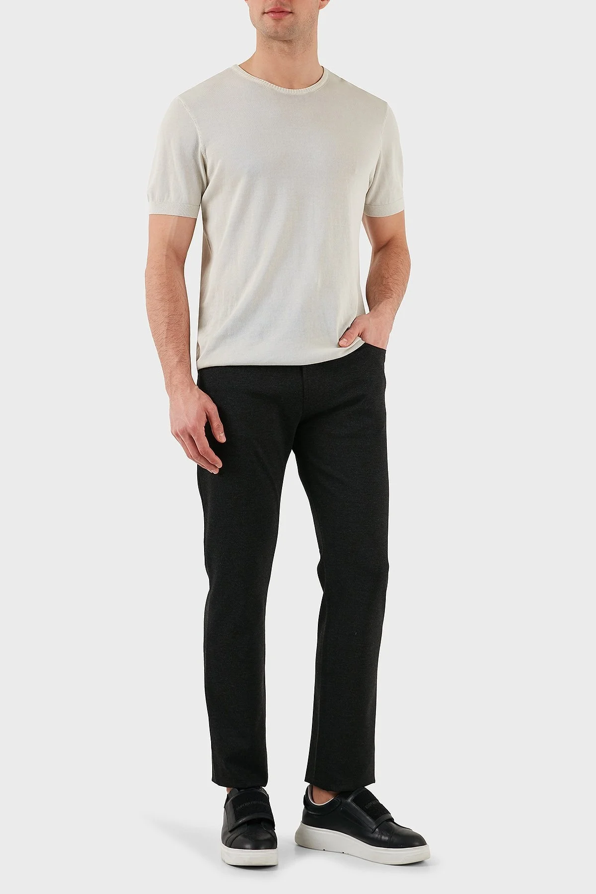 Emporio Armani Slim Fit Normal Bel Düz Paça Jeans Erkek Kot Pantolon EM001713 TE11112 U8113 ANTRASİT - 8