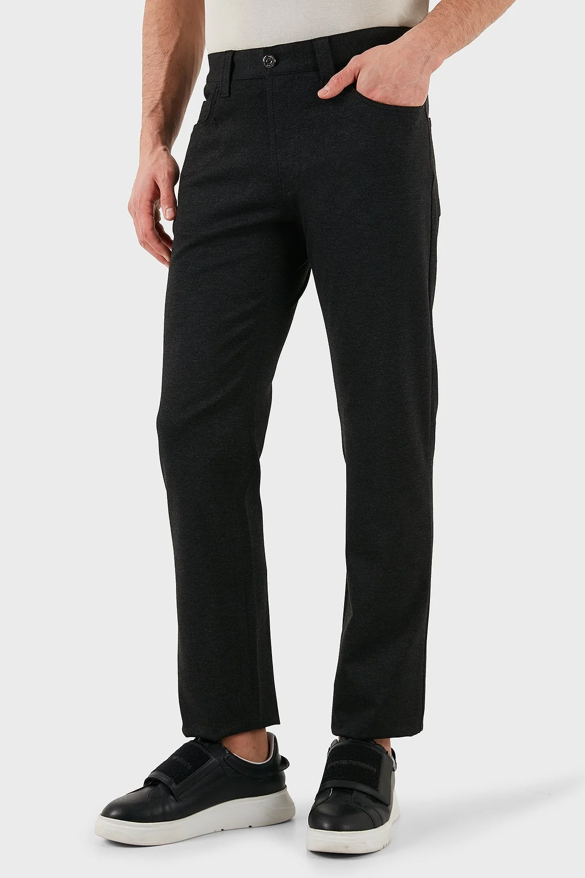 Emporio Armani Slim Fit Normal Bel Düz Paça Jeans Erkek Kot Pantolon EM001713 TE11112 U8113 ANTRASİT - 9