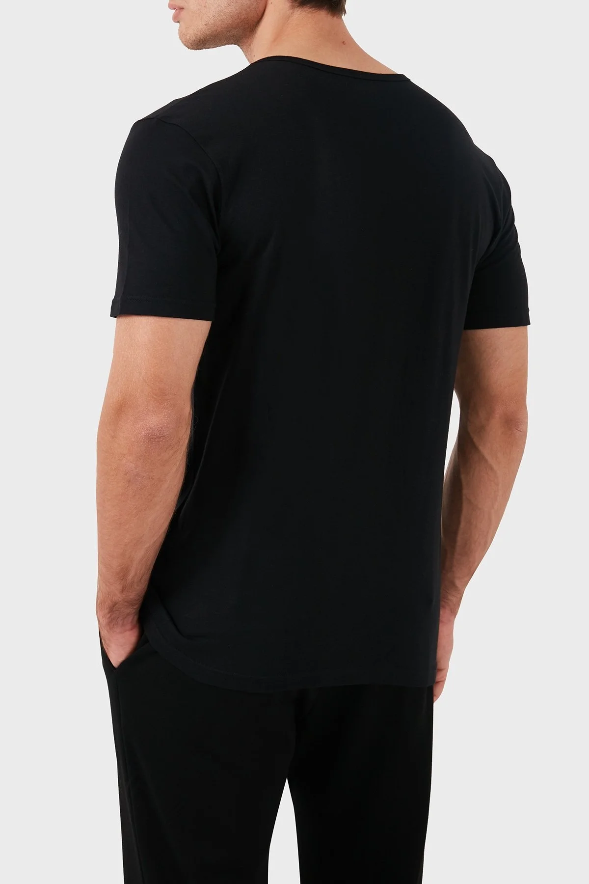 Emporio Armani Slim Fit Pamuklu 3 Pack Erkek T Shirt 110821 CC712 0020 SİYAH - 2