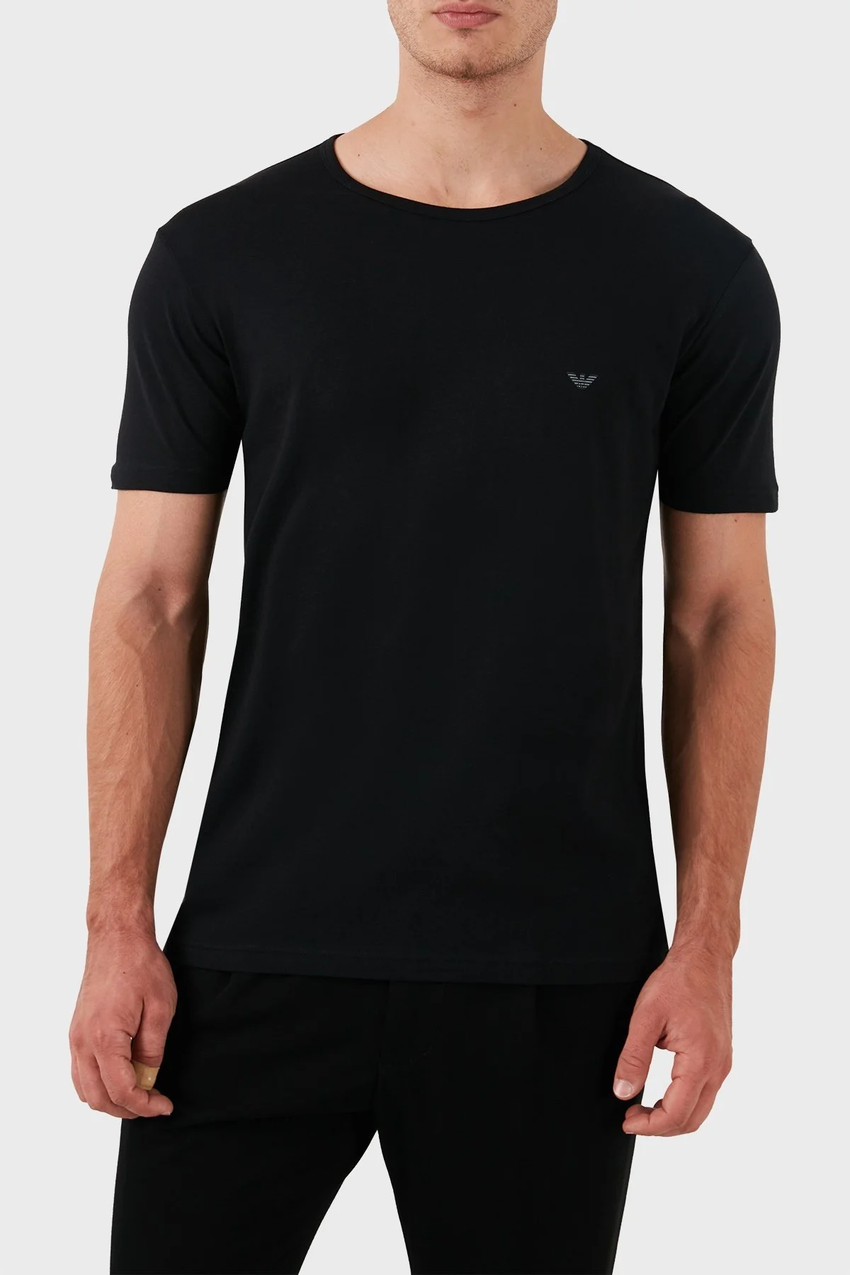 Emporio Armani Slim Fit Pamuklu 3 Pack Erkek T Shirt 110821 CC712 0020 SİYAH - 4
