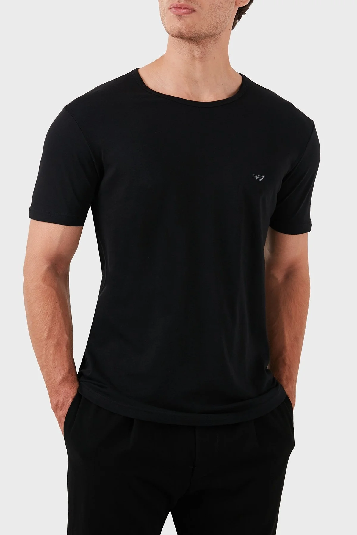 Emporio Armani Slim Fit Pamuklu 3 Pack Erkek T Shirt 110821 CC712 0020 SİYAH - 5
