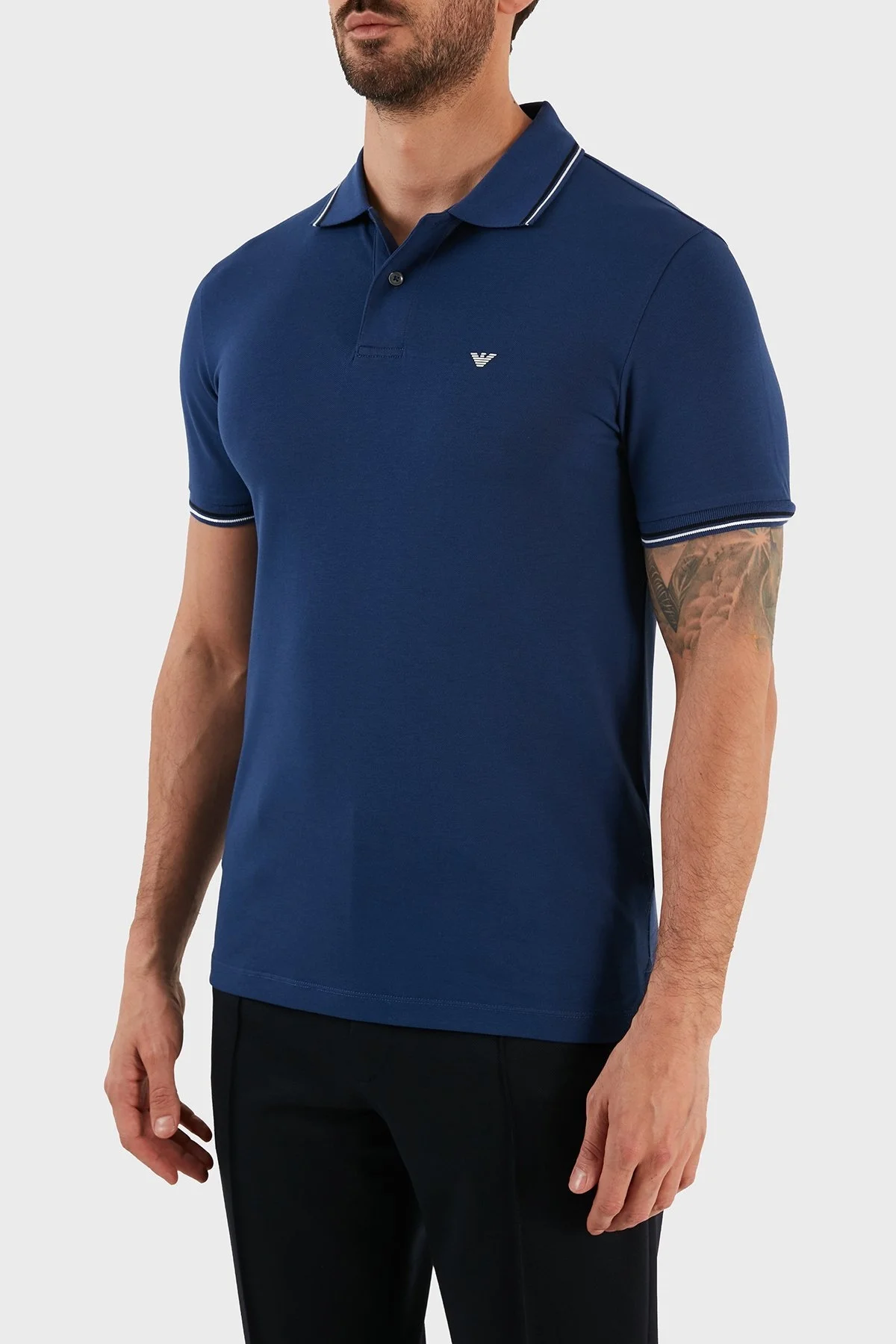 Emporio Armani Slim Fit Pamuklu Düğmeli Erkek Polo T Shirt 8N1FB41JPTZ 0938 SAKS - 2
