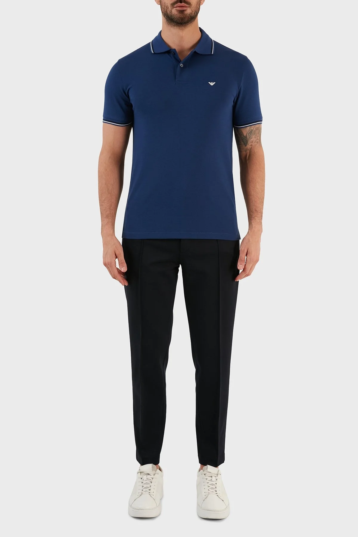 Emporio Armani Slim Fit Pamuklu Düğmeli Erkek Polo T Shirt 8N1FB41JPTZ 0938 SAKS - 4