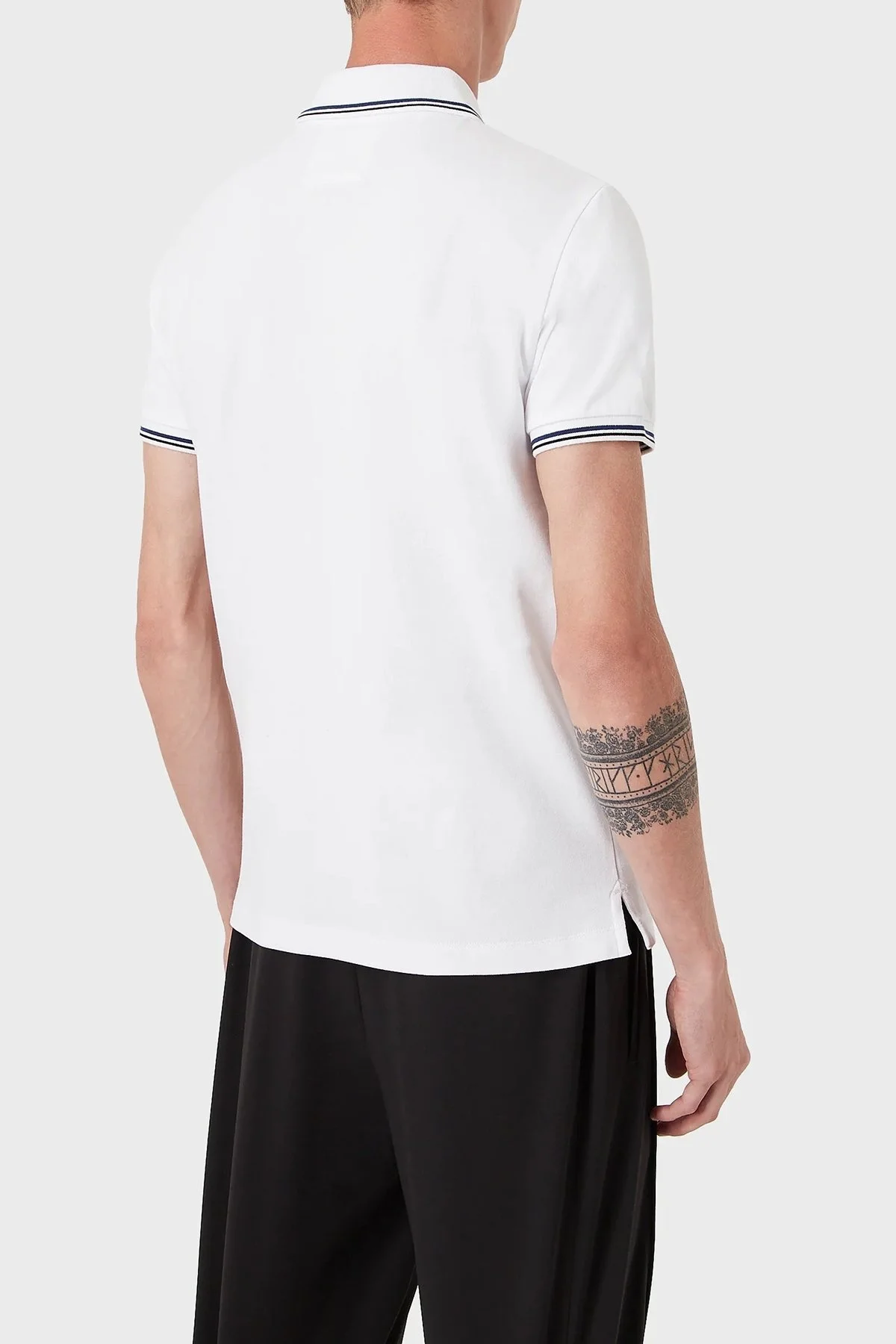 Emporio Armani Slim Fit Pamuklu Düğmeli Polo Erkek T Shirt 8N1FB41JPTZ 0100 BEYAZ - 2