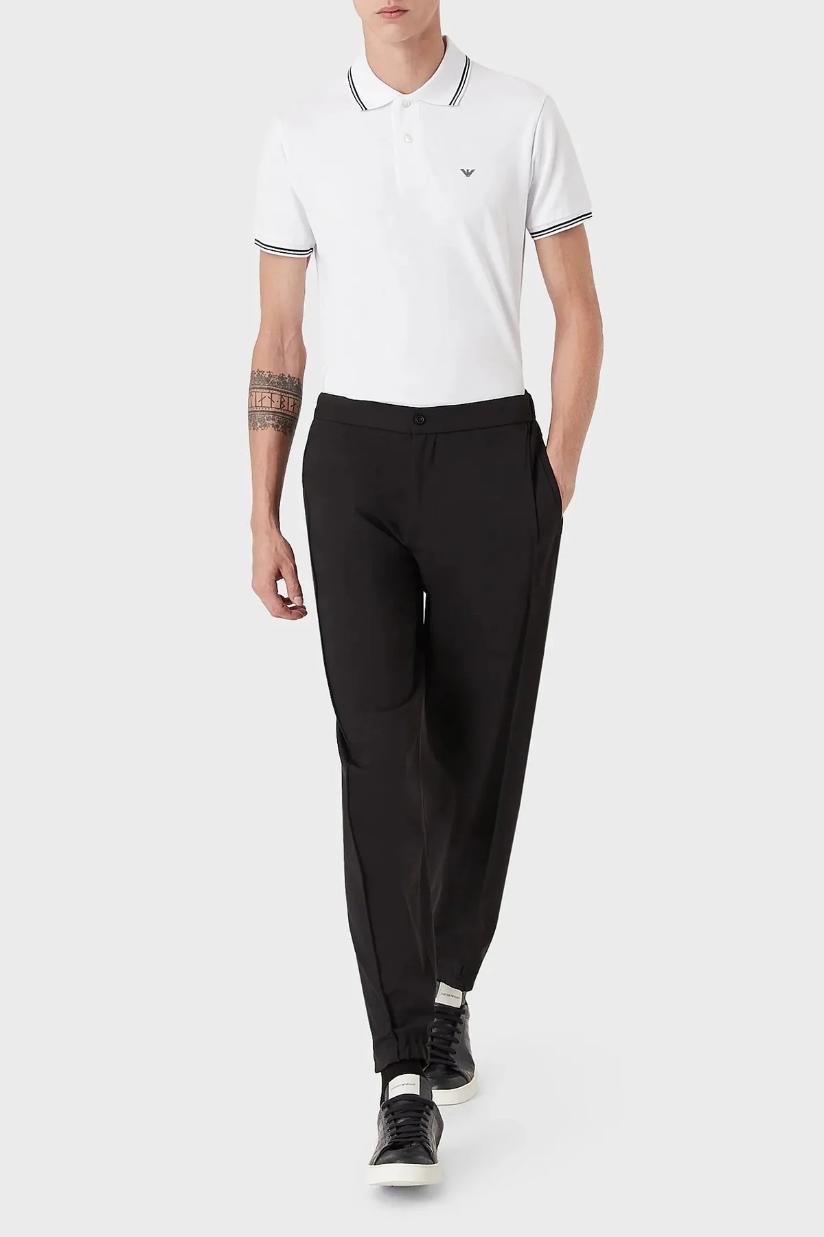 Emporio Armani Slim Fit Pamuklu Düğmeli Polo Erkek T Shirt 8N1FB41JPTZ 0100 BEYAZ - 3