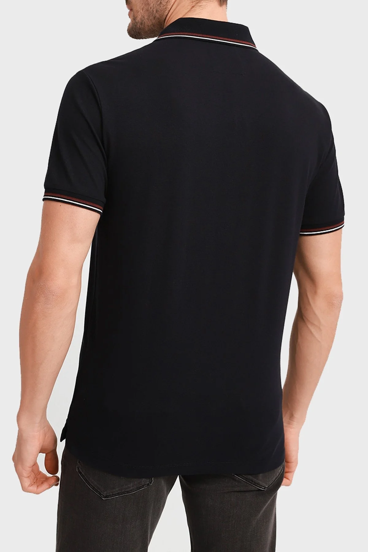 Emporio Armani Slim Fit Pamuklu Düğmeli T Shirt Erkek Polo 8N1FB3 1JPTZ 0999 SİYAH - 3
