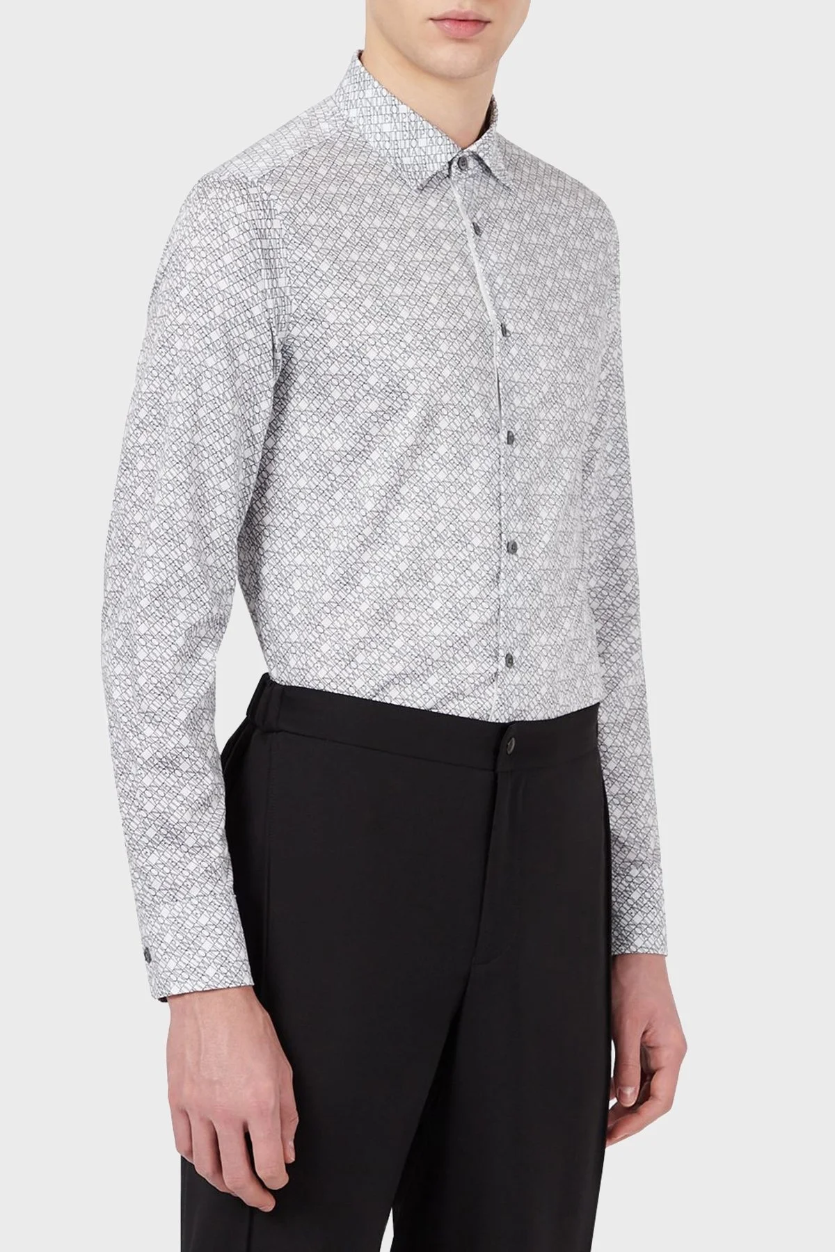 Emporio Armani Slim Fit Pamuklu Erkek Gömlek 3K1CC0 1NXTZ F109 BEYAZ - 1