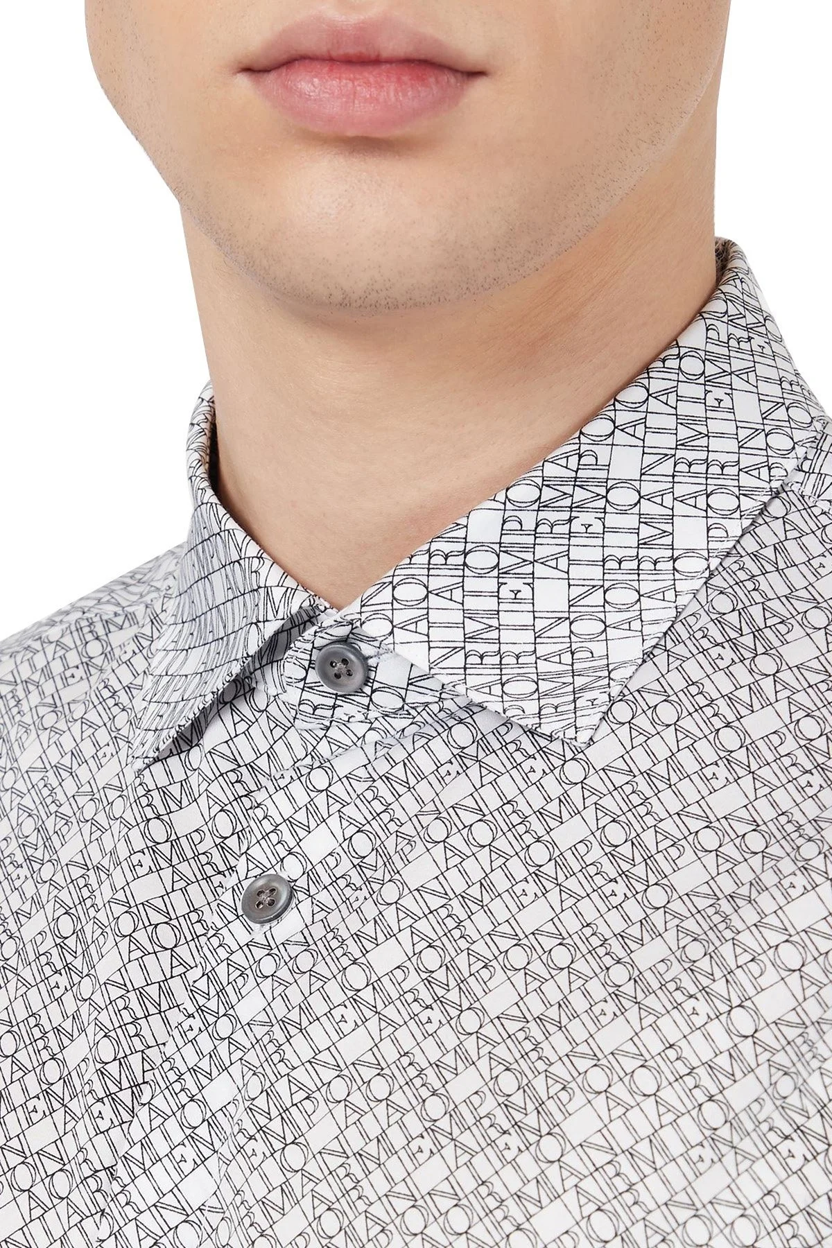 Emporio Armani Slim Fit Pamuklu Erkek Gömlek 3K1CC0 1NXTZ F109 BEYAZ - 3