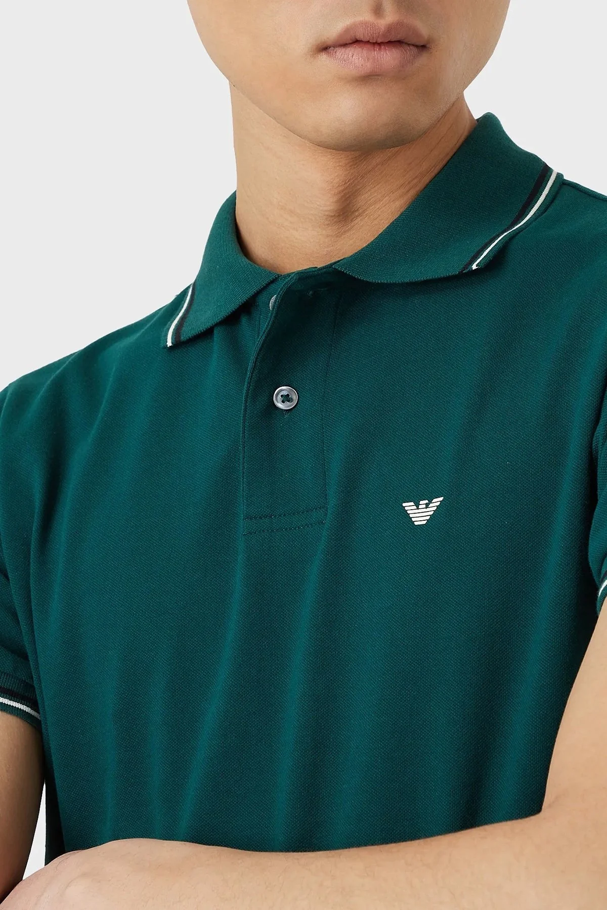 Emporio Armani Slim Fit Pamuklu Erkek Polo T Shirt 8N1FB3 1JPTZ 0524 YEŞİL - 2
