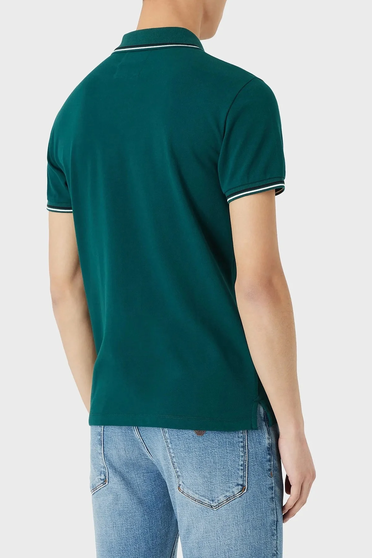 Emporio Armani Slim Fit Pamuklu Erkek Polo T Shirt 8N1FB3 1JPTZ 0524 YEŞİL - 4