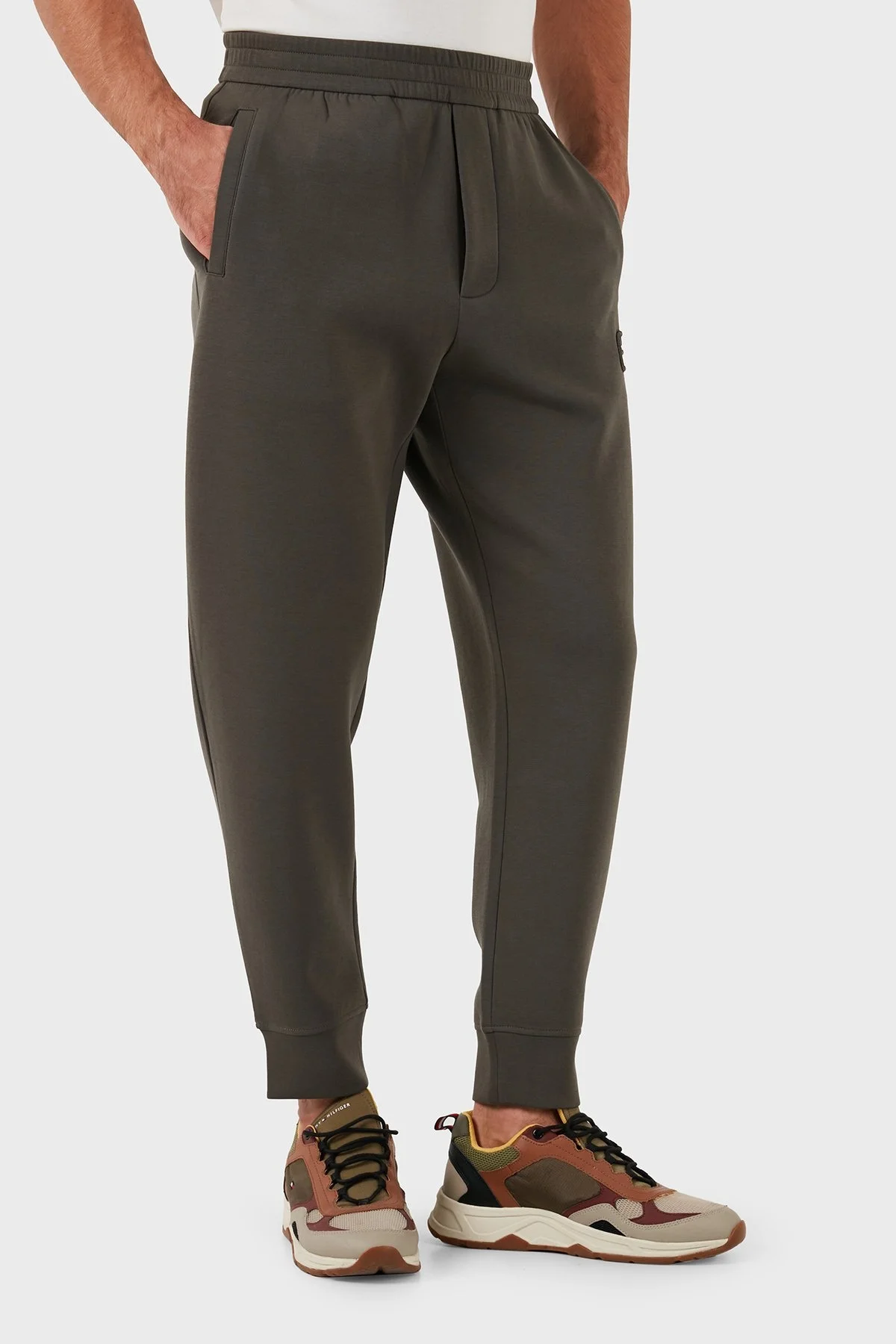 Emporio Armani Slim Fit Pamuklu Logolu Beli Lastikli Cepli Erkek Pantolon 8N1PT0 1JHSZ 06K0 HAKİ - 10