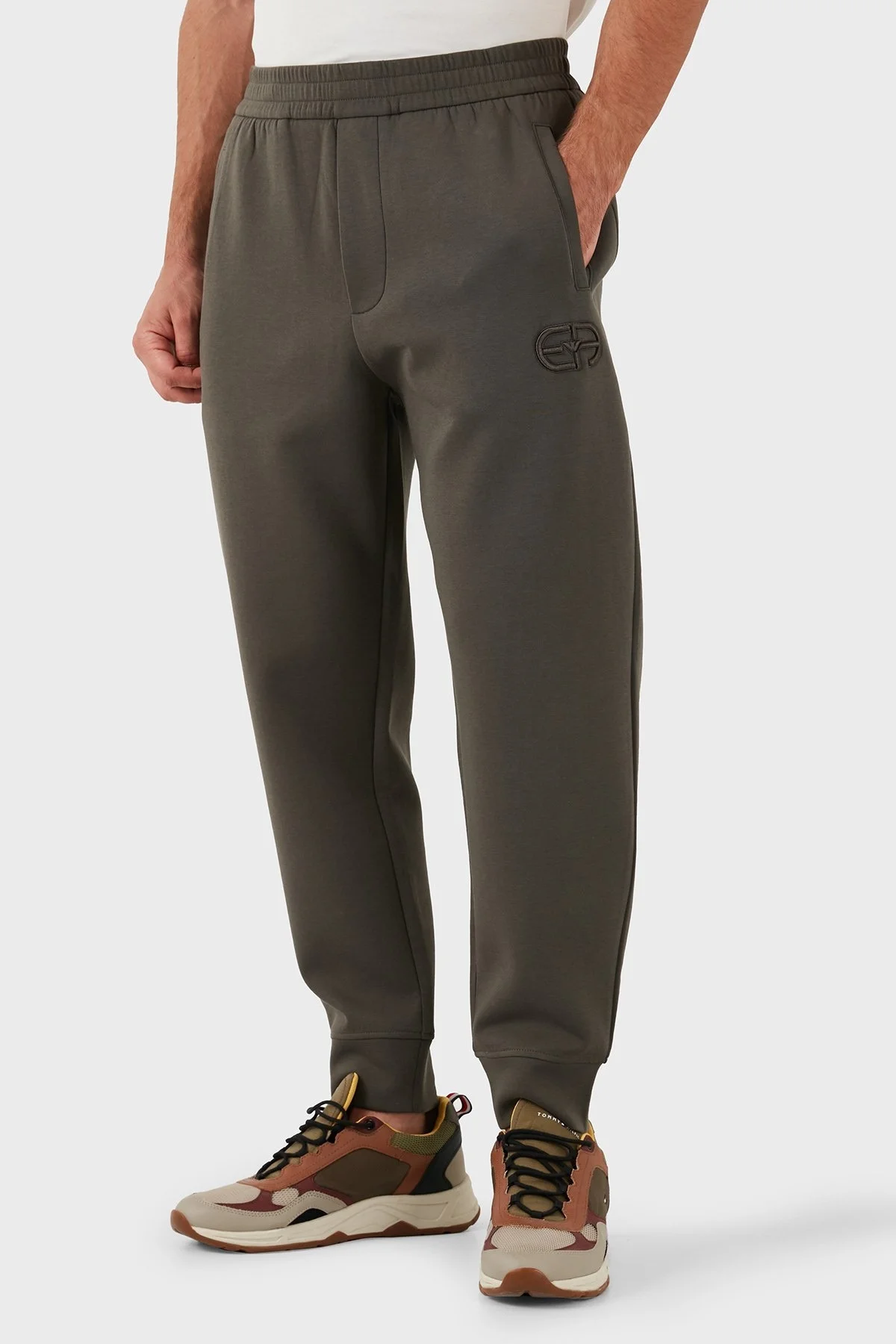 Emporio Armani Slim Fit Pamuklu Logolu Beli Lastikli Cepli Erkek Pantolon 8N1PT0 1JHSZ 06K0 HAKİ - 11