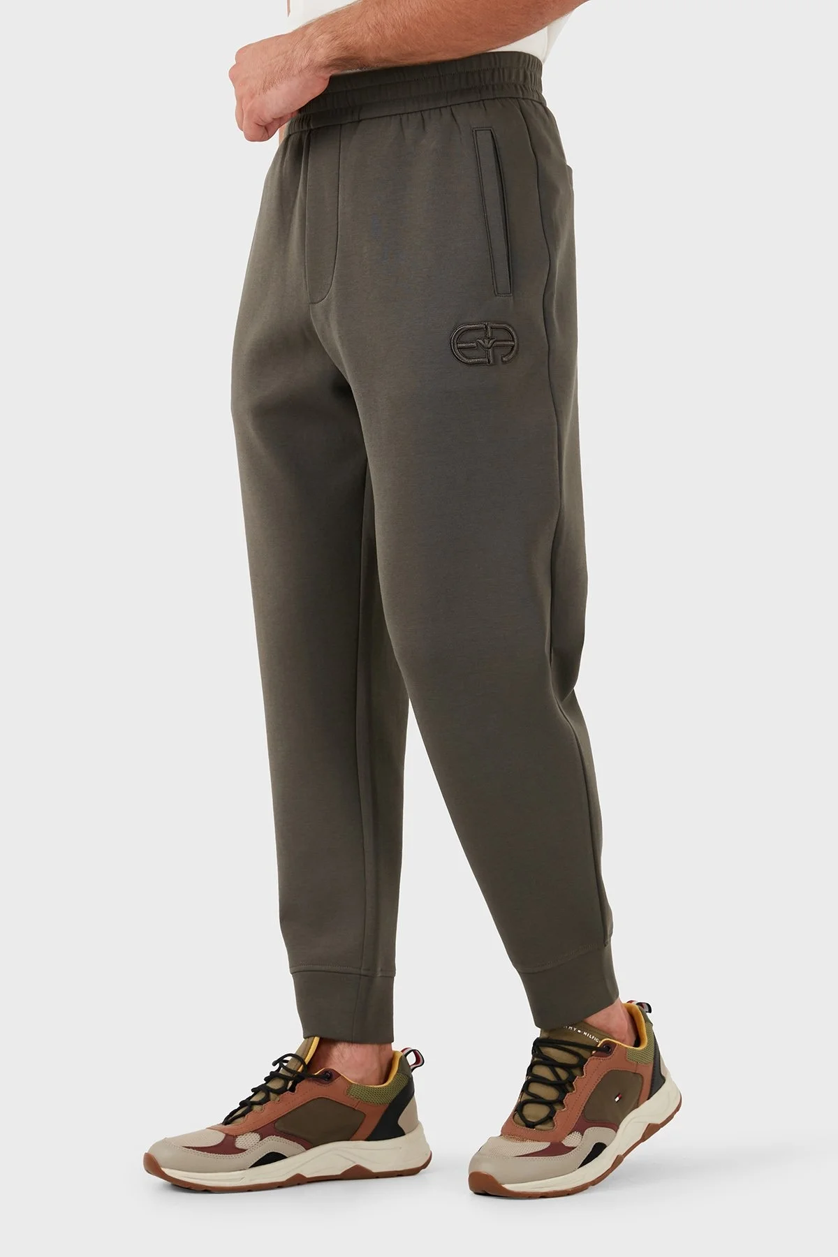 Emporio Armani Slim Fit Pamuklu Logolu Beli Lastikli Cepli Erkek Pantolon 8N1PT0 1JHSZ 06K0 HAKİ - 12