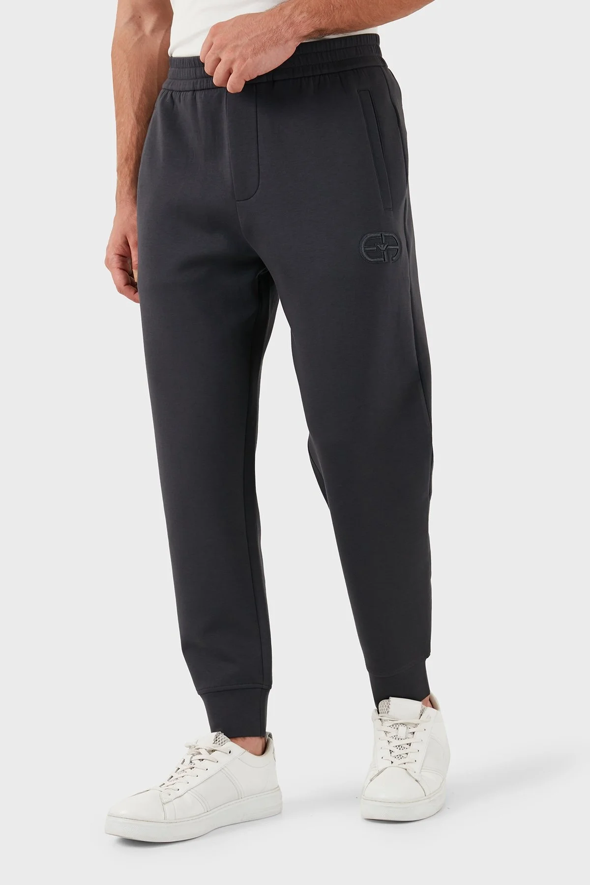 Emporio Armani Slim Fit Pamuklu Logolu Beli Lastikli Cepli Erkek Pantolon 8N1PT0 1JHSZ 0842 ANTRASİT - 9