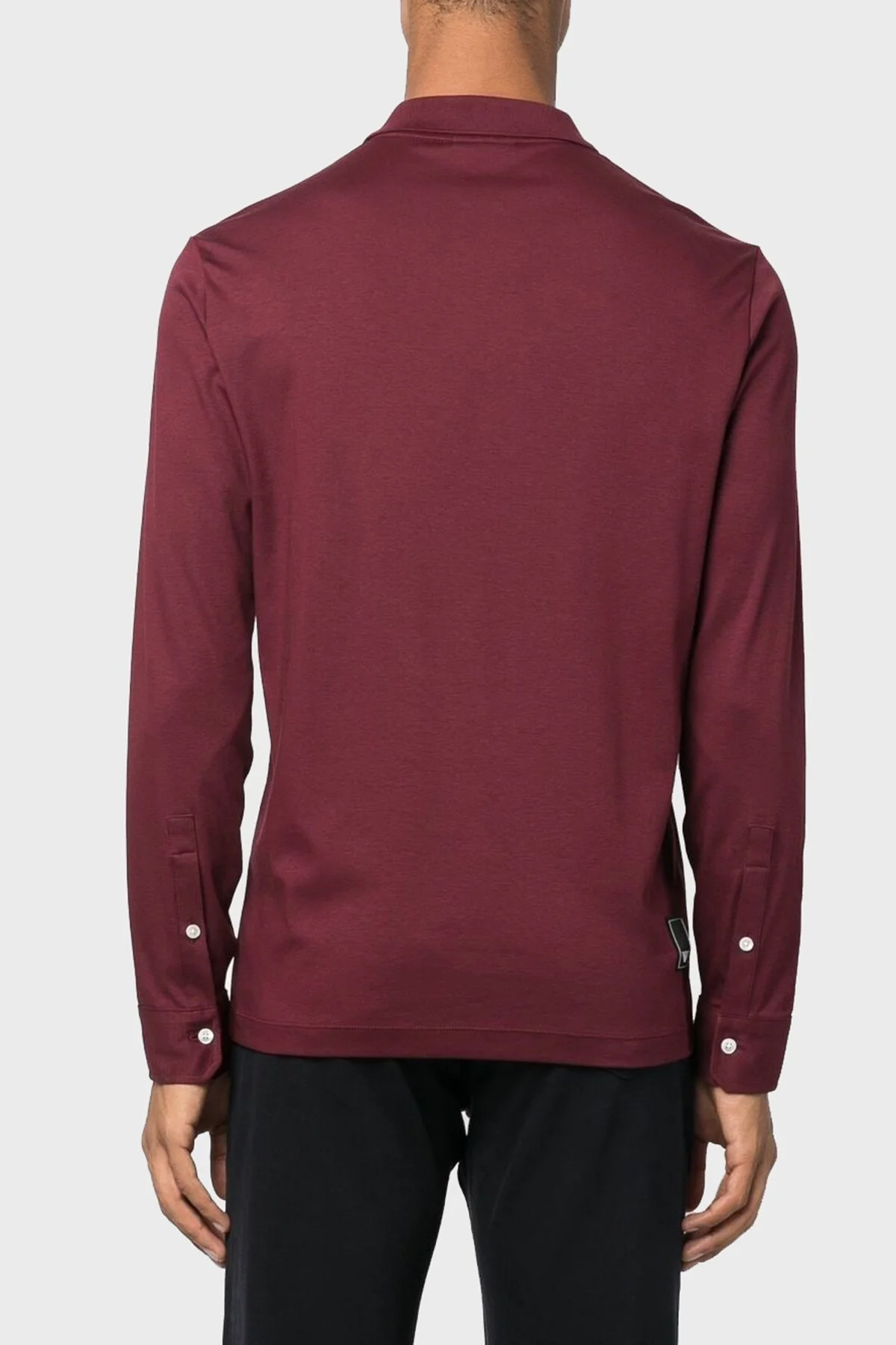 Emporio Armani Pamuklu Slim Fit Uzun Kollu Erkek Polo T Shirt 6L1FD0 1JPRZ 0397 BORDO - 2