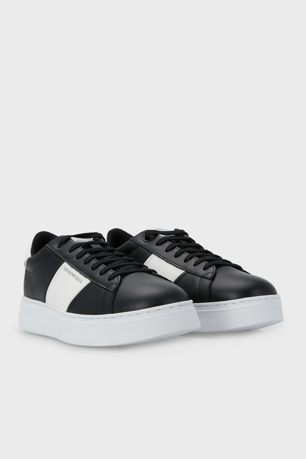 Emporio Armani Logolu Sneaker Erkek Ayakkabı X4X570 XN010 Q475 SİYAH-BEYAZ - 8