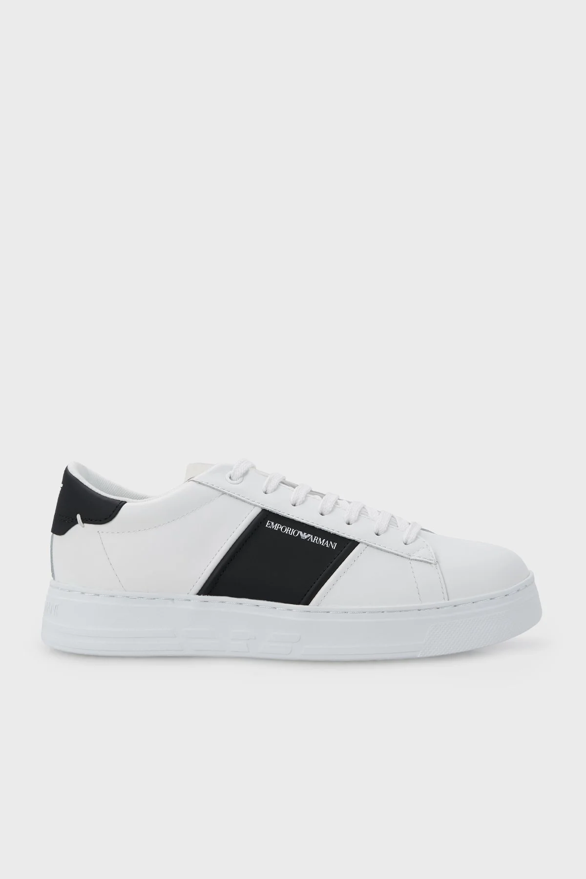 Emporio Armani Logolu Sneaker Erkek Ayakkabı X4X570 XN010 Q908 BEYAZ-SİYAH - 1