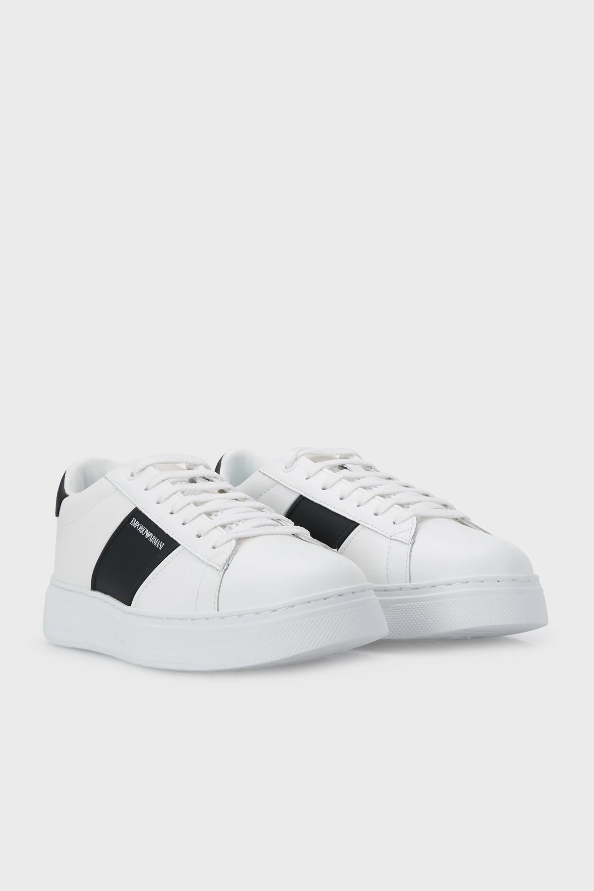 Emporio Armani Logolu Sneaker Erkek Ayakkabı X4X570 XN010 Q908 BEYAZ-SİYAH - 3