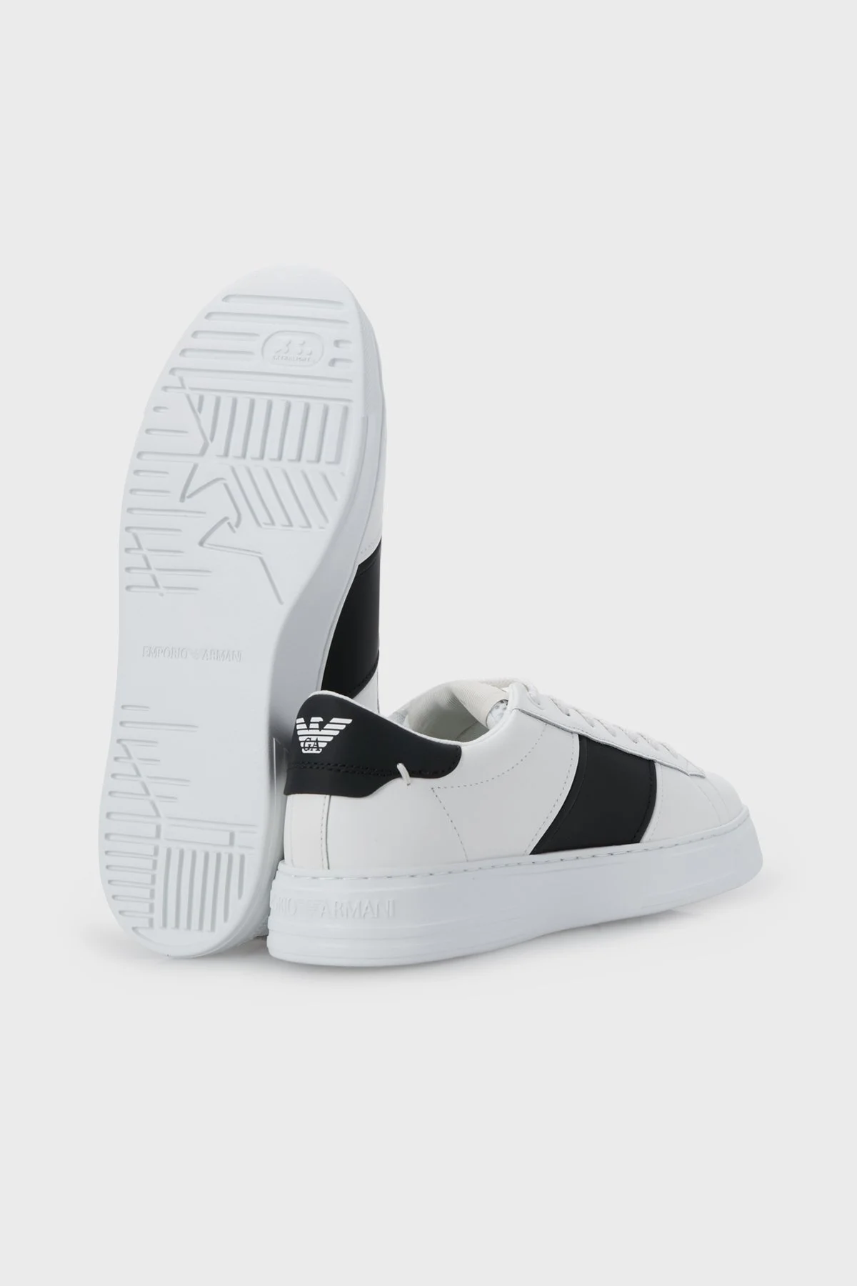 Emporio Armani Logolu Sneaker Erkek Ayakkabı X4X570 XN010 Q908 BEYAZ-SİYAH - 4