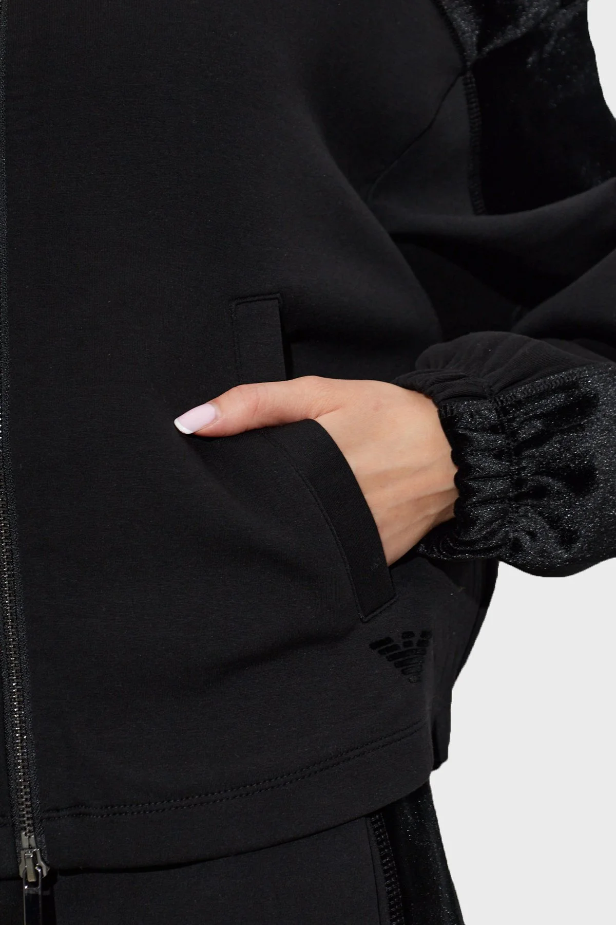 Emporio Armani Şönil ŞErit Detaylı Logolu Pamuklu Kadın Ceket EW004206 AF10002 UC001 Siyah - 5