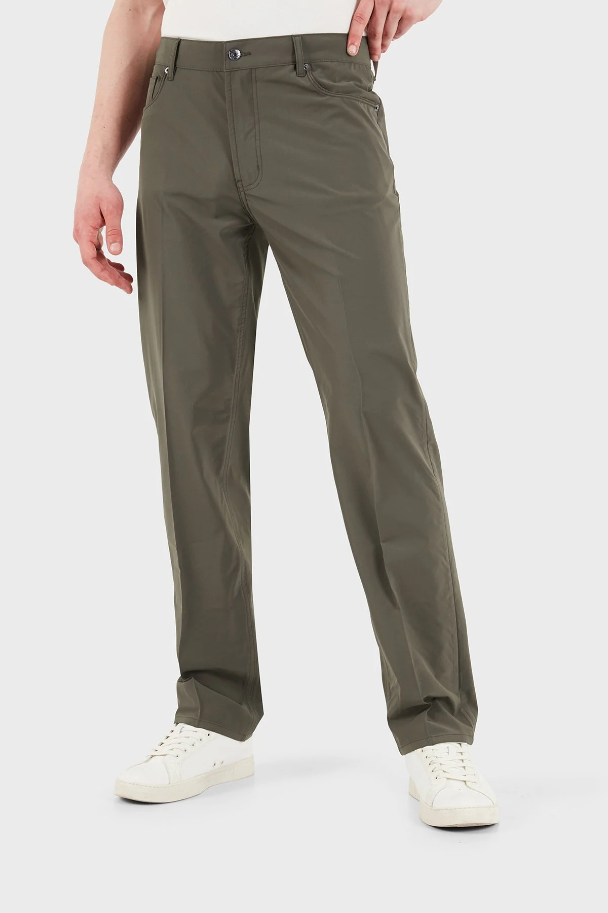 Emporio Armani Straight Fit Normal Bel Düz Paça Erkek Kot Pantolon EM000763 AF21368 U6200 HAKİ - 1