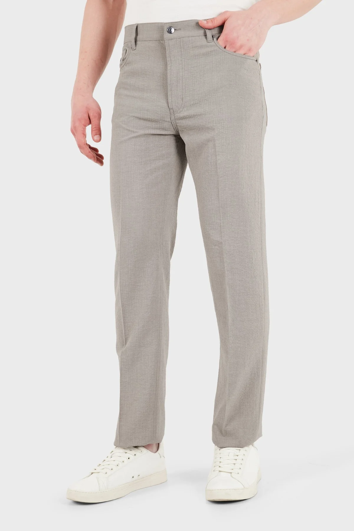 Emporio Armani Straight Fit Normal Bel Düz Paça Erkek Pantolon EM000763 AF13674 U6161 HAKİ - 4