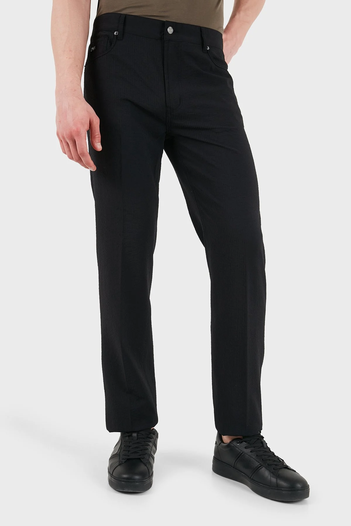 Emporio Armani Straight Fit Normal Bel Düz Paça Jeans Erkek Kot Pantolon EM000763 AF13674 UC001 SİYAH - 5
