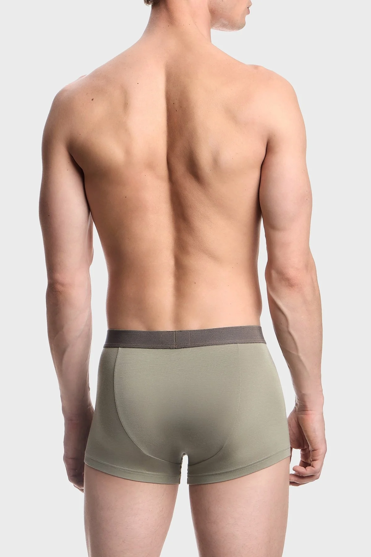 Emporio Armani Streç Logolu 2 Pack Erkek Boxer EM000253 AF10787 M7003 SİYAH-HAKİ - 3