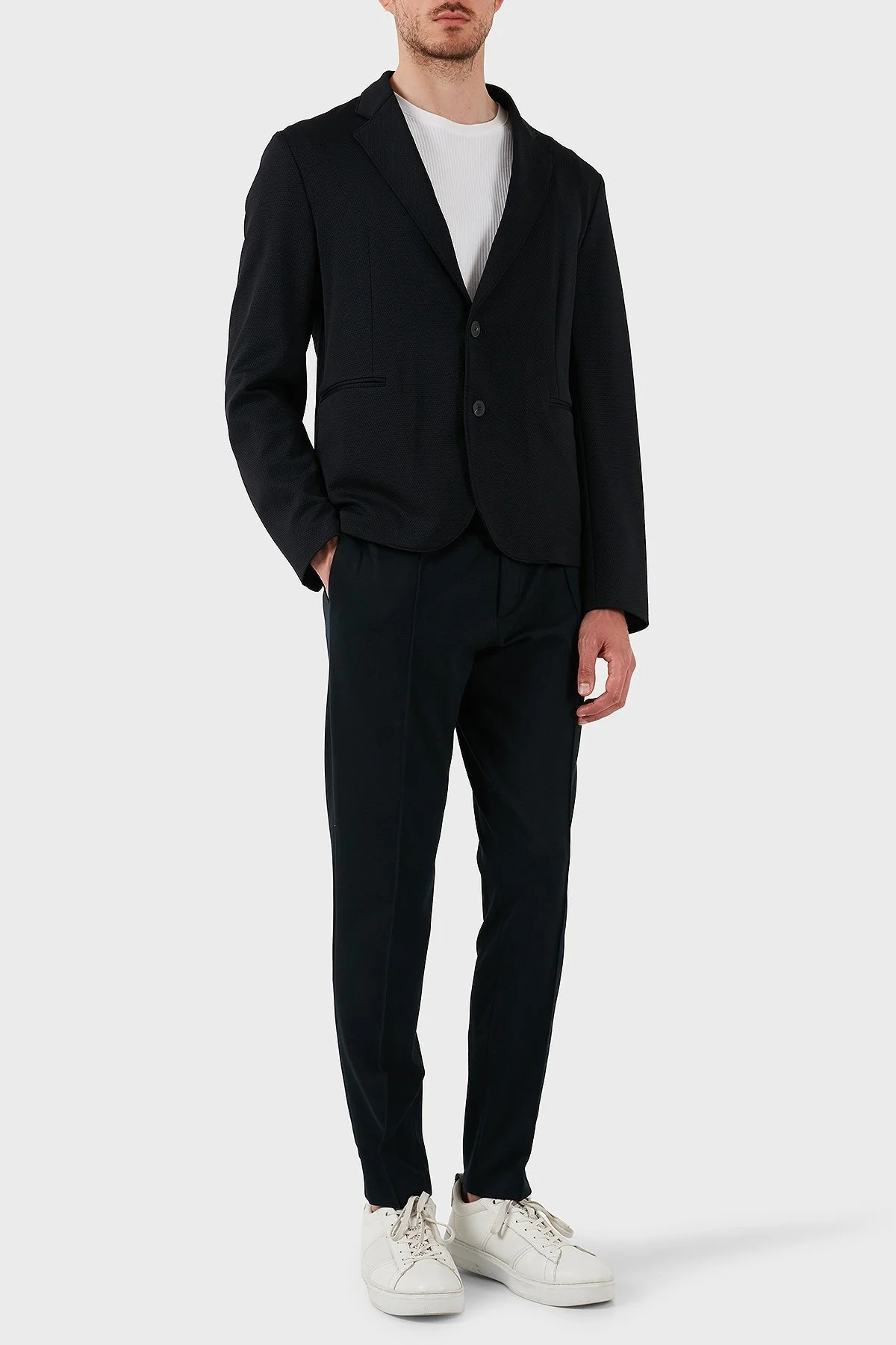 Emporio Armani Streç Mikro Dokuma Regular Fit Blazer Erkek Ceket EM000069 TE13591 UC001 SİYAH - 2